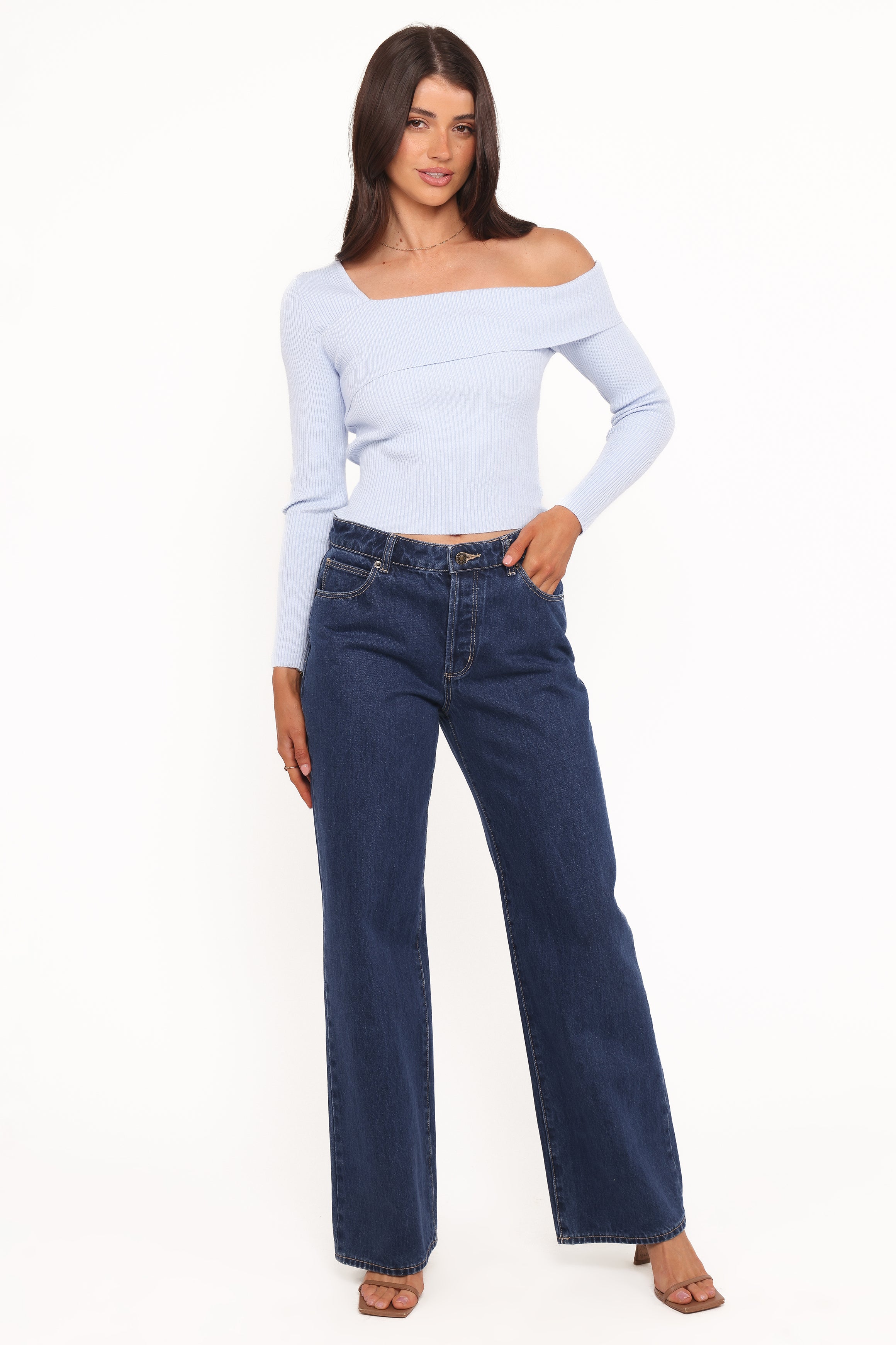 TOPS Aleena Knit Top - Light Blue