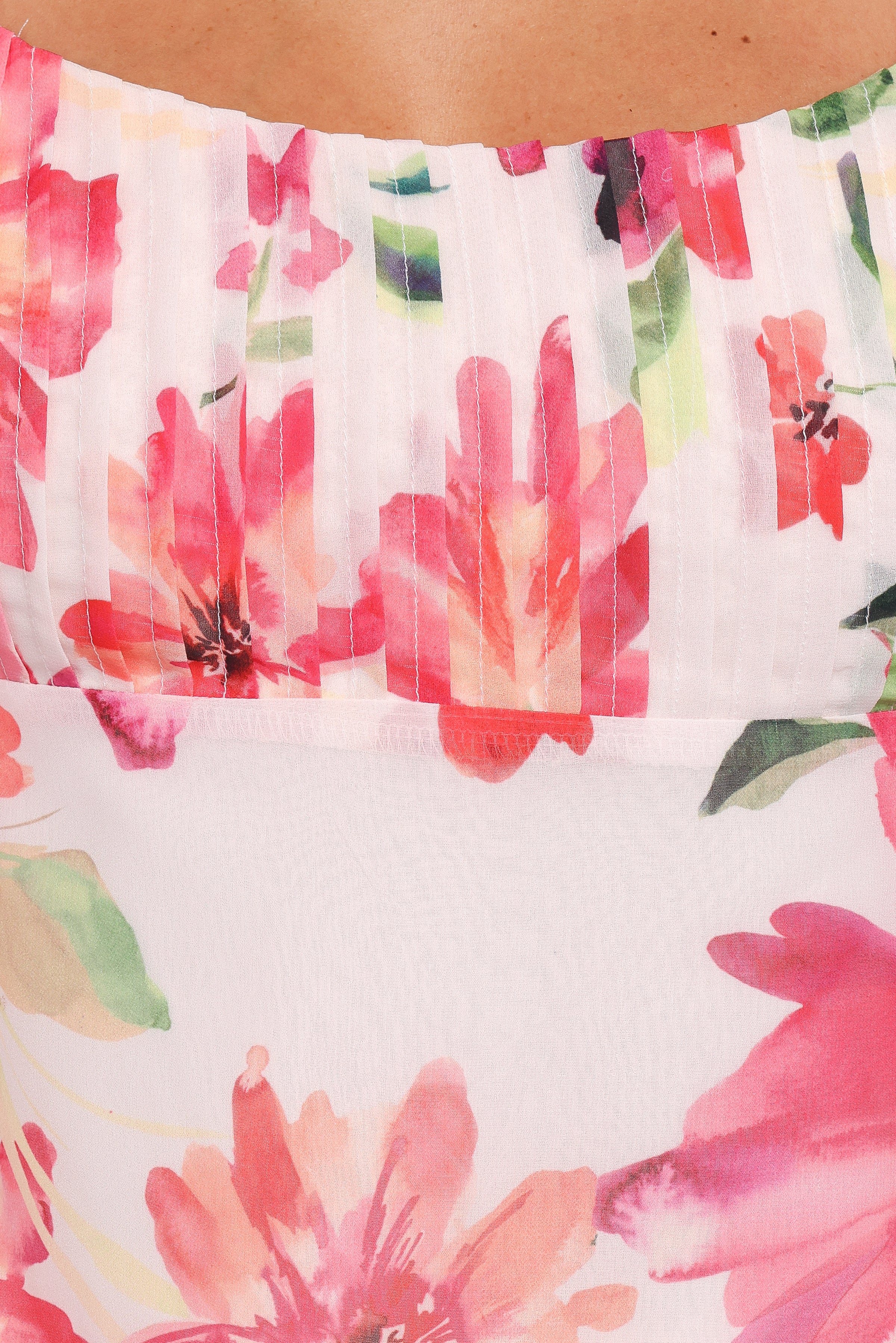 TOPS Alix Tie Shoulder Top - Orange Floral