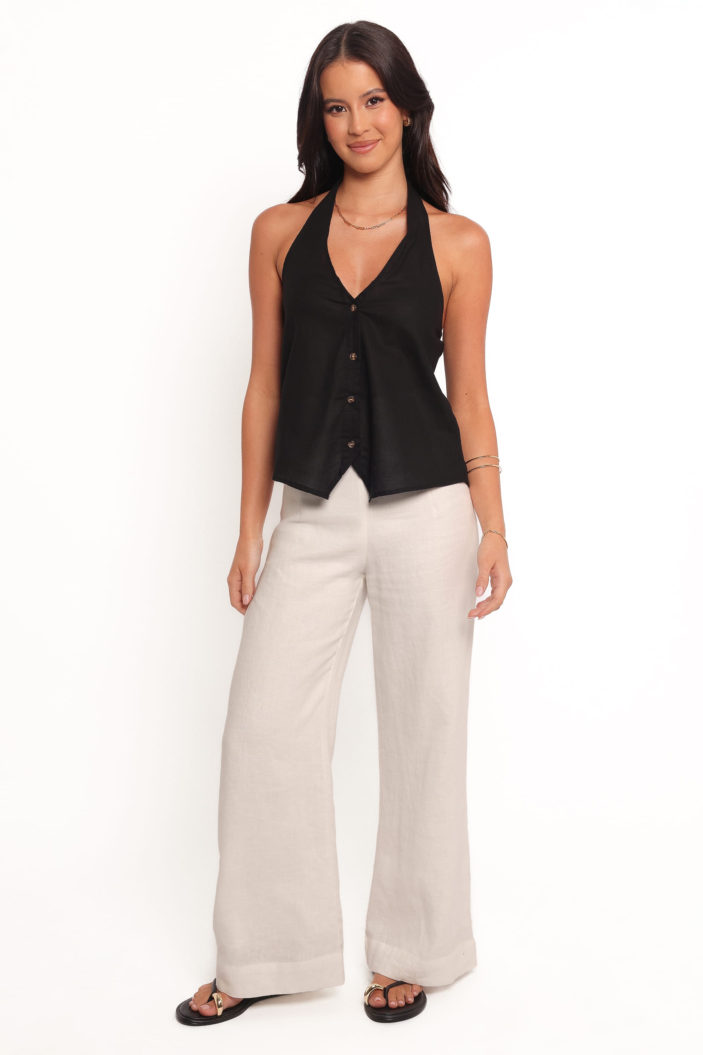 TOPS Aly Halter Top - Black
