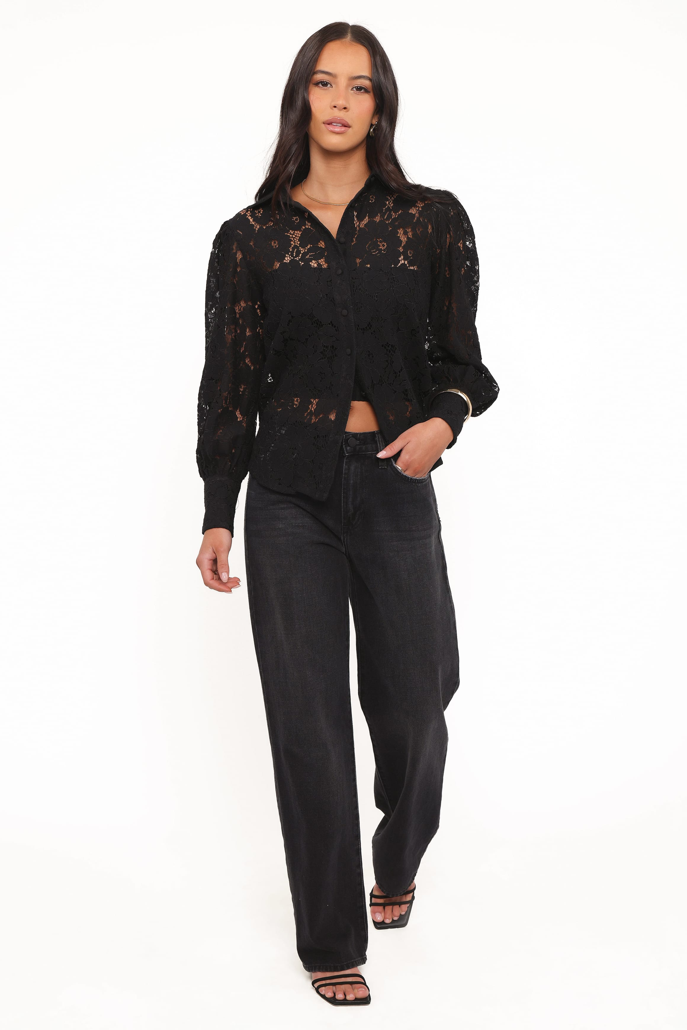 TOPS Alyssa Lace Top - Black