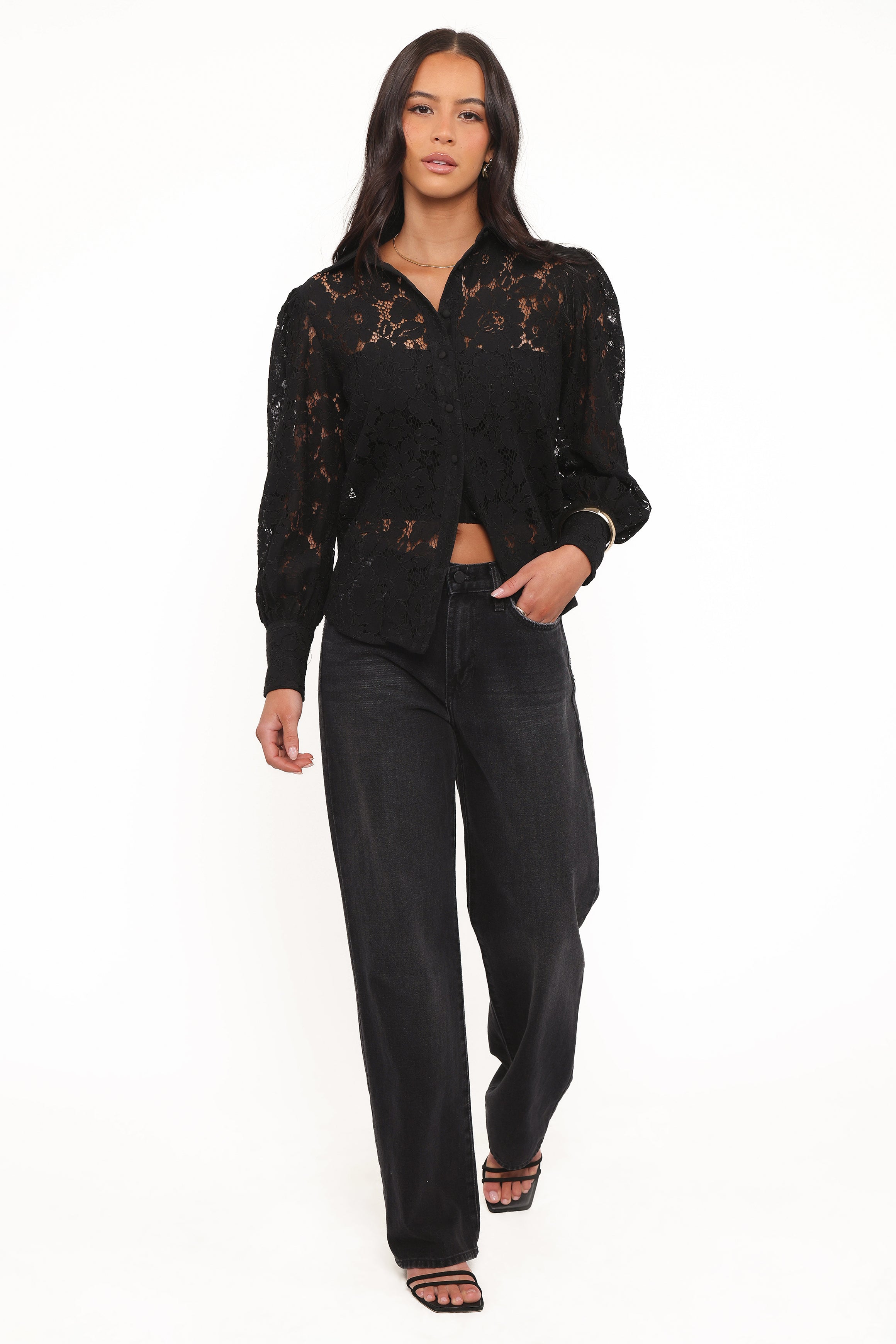 TOPS Alyssa Lace Top - Black