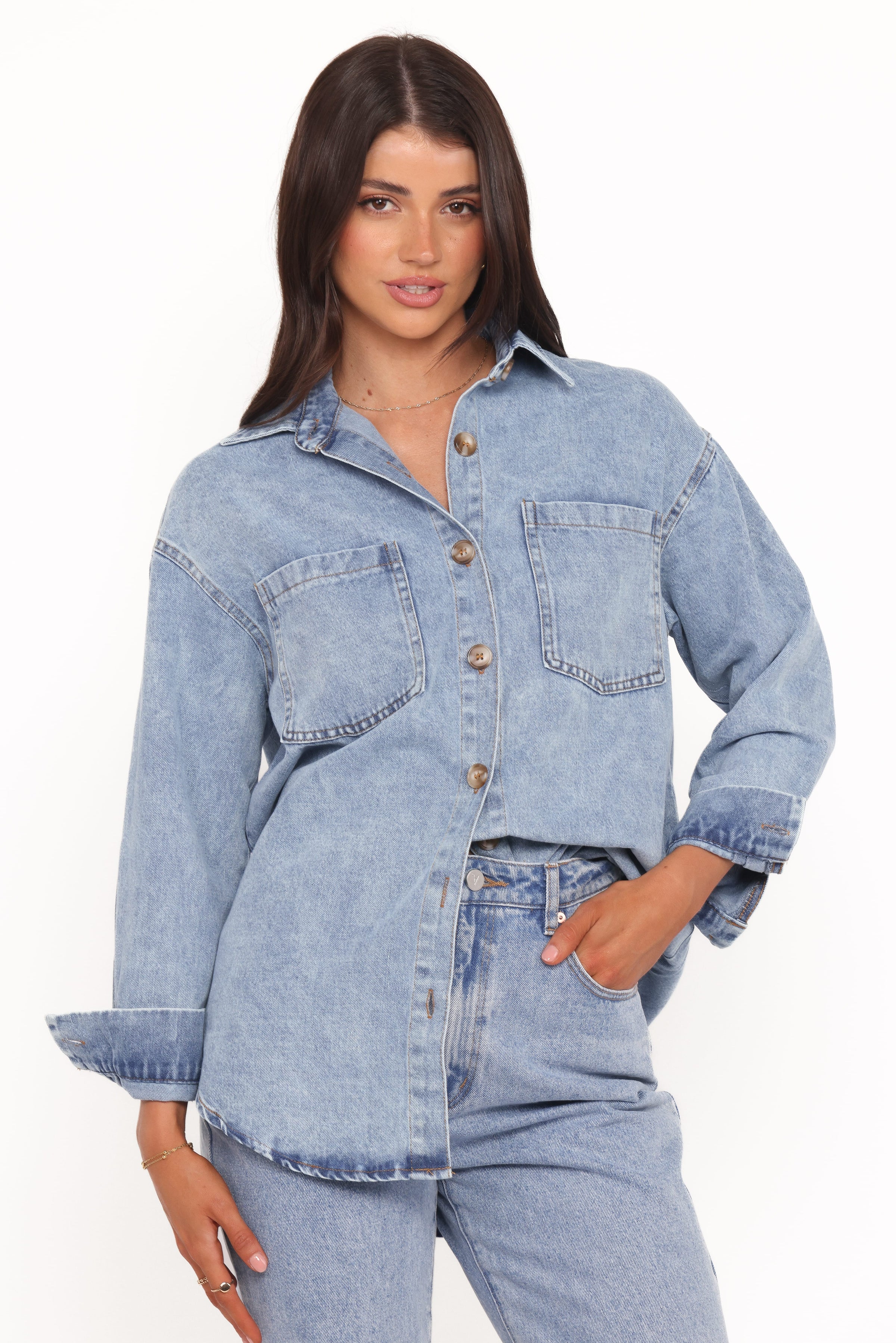 TOPS Anicia Denim Shirt - Light