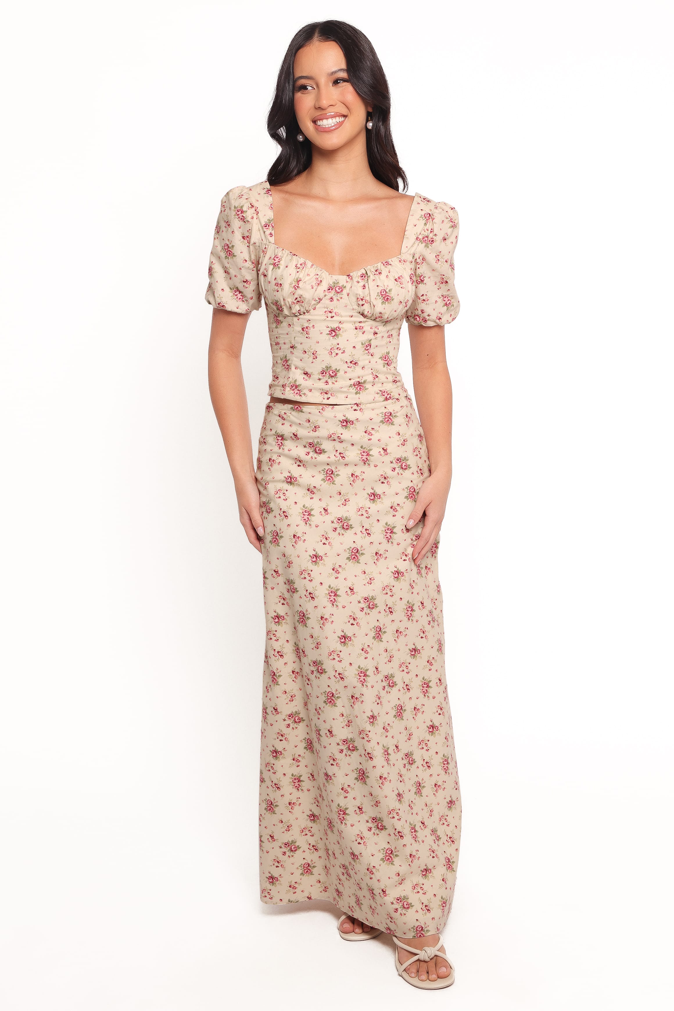 TOPS Annly Corset Top - Red Floral