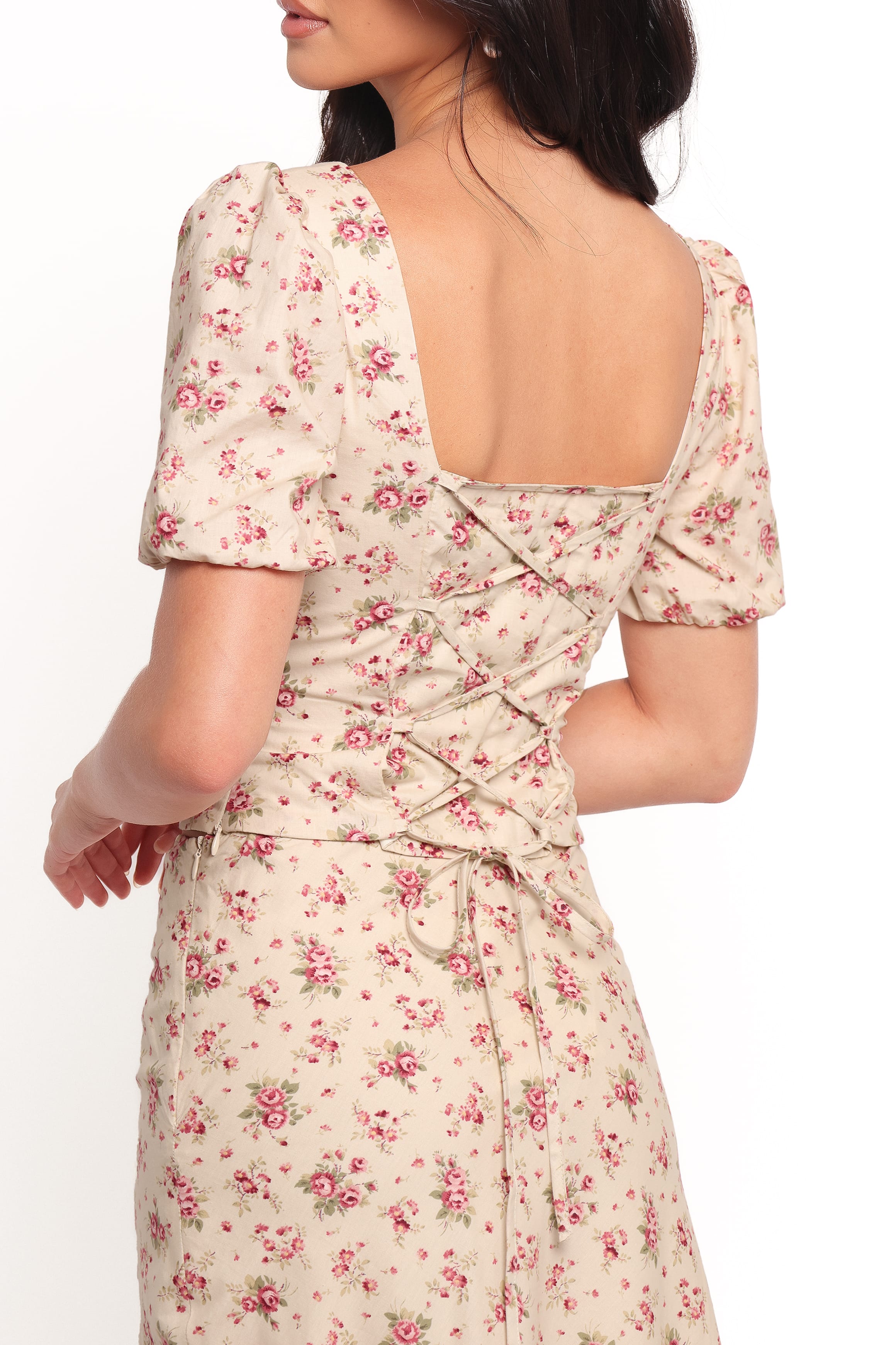 TOPS Annly Corset Top - Red Floral