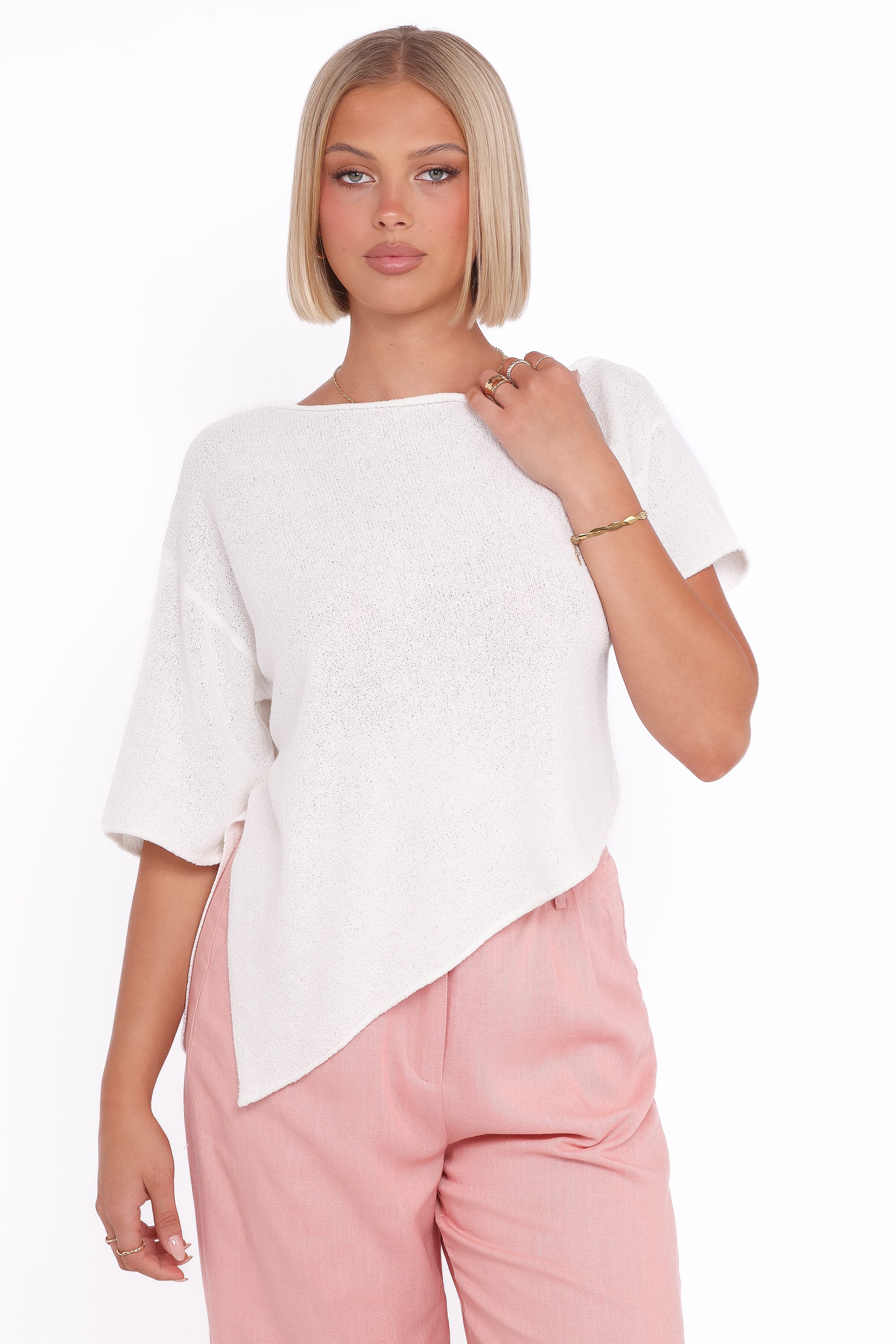 TOPS Ardena Boucle Knit Top - Cream