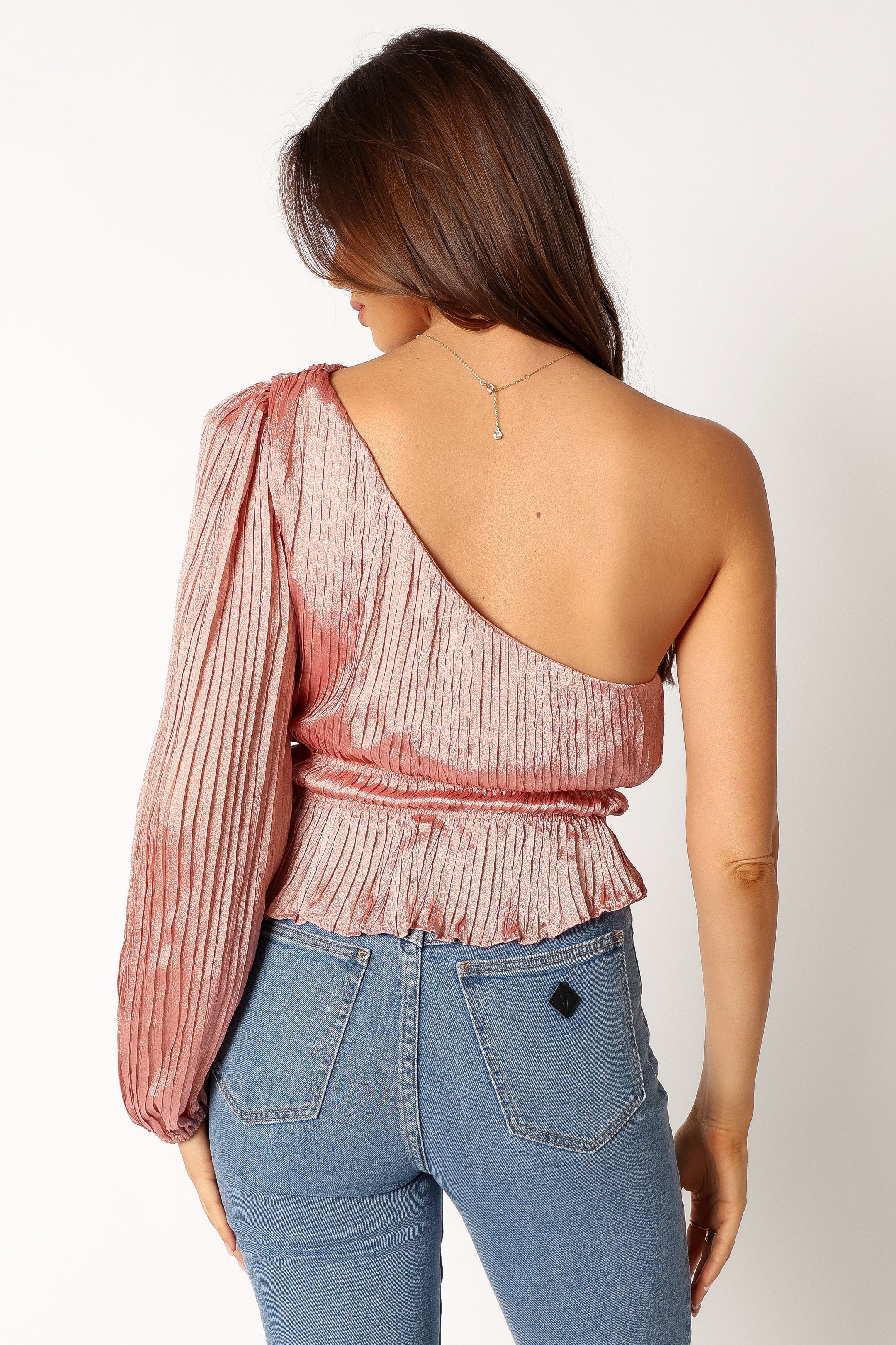 TOPS @Aria One Sleeve Top - Pink