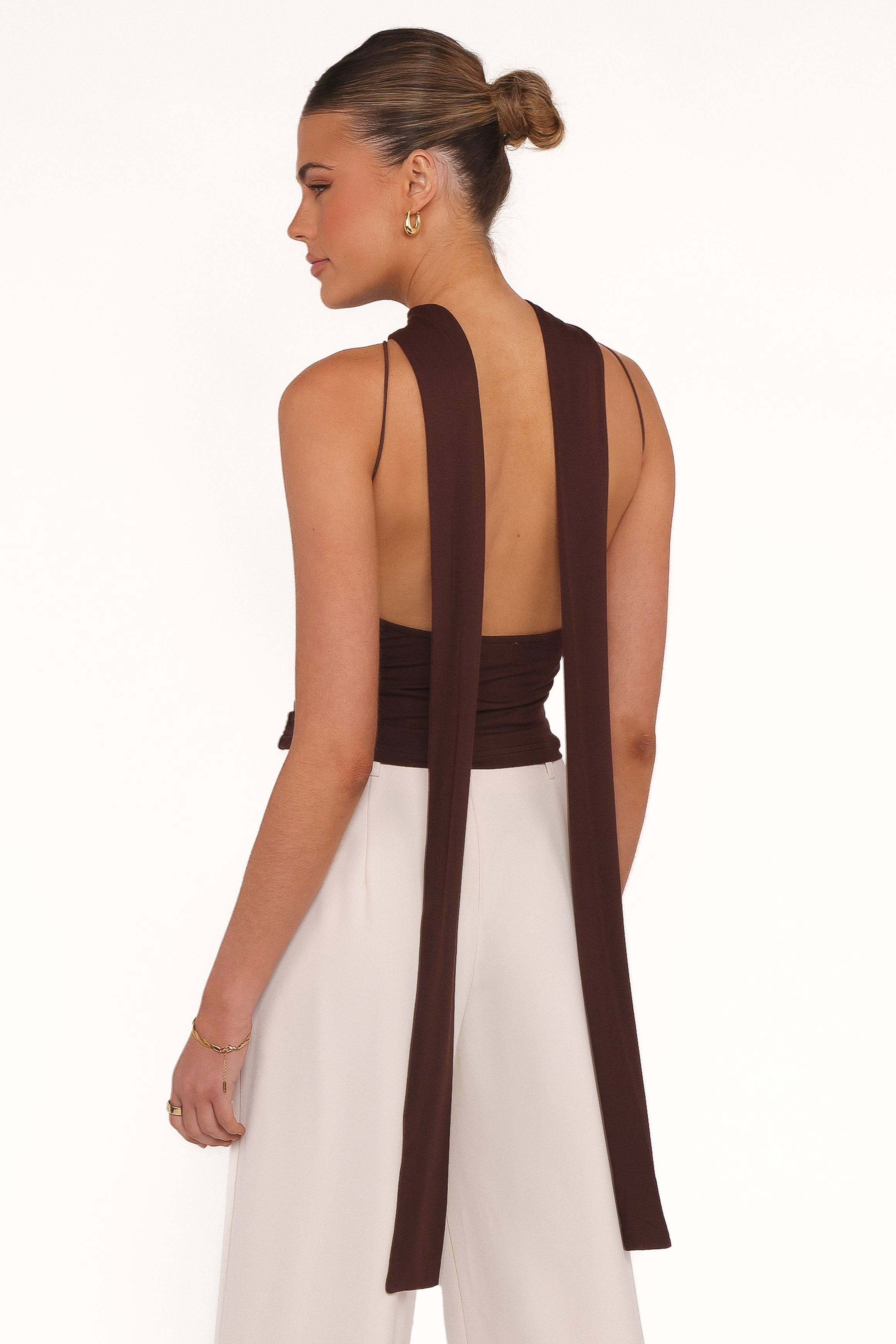 TOPS Aries Knit Halter Top - Brown