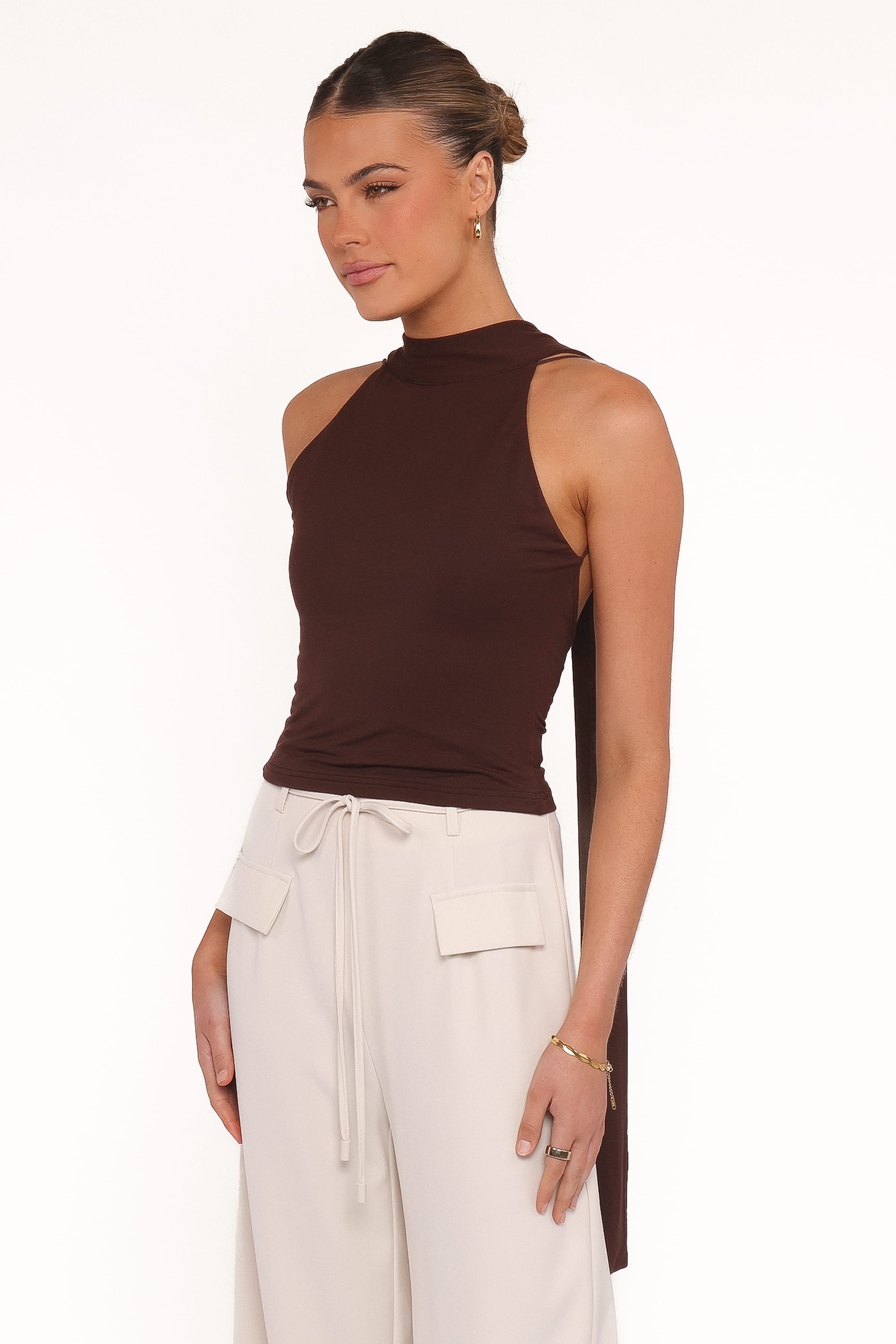 TOPS Aries Knit Halter Top - Brown