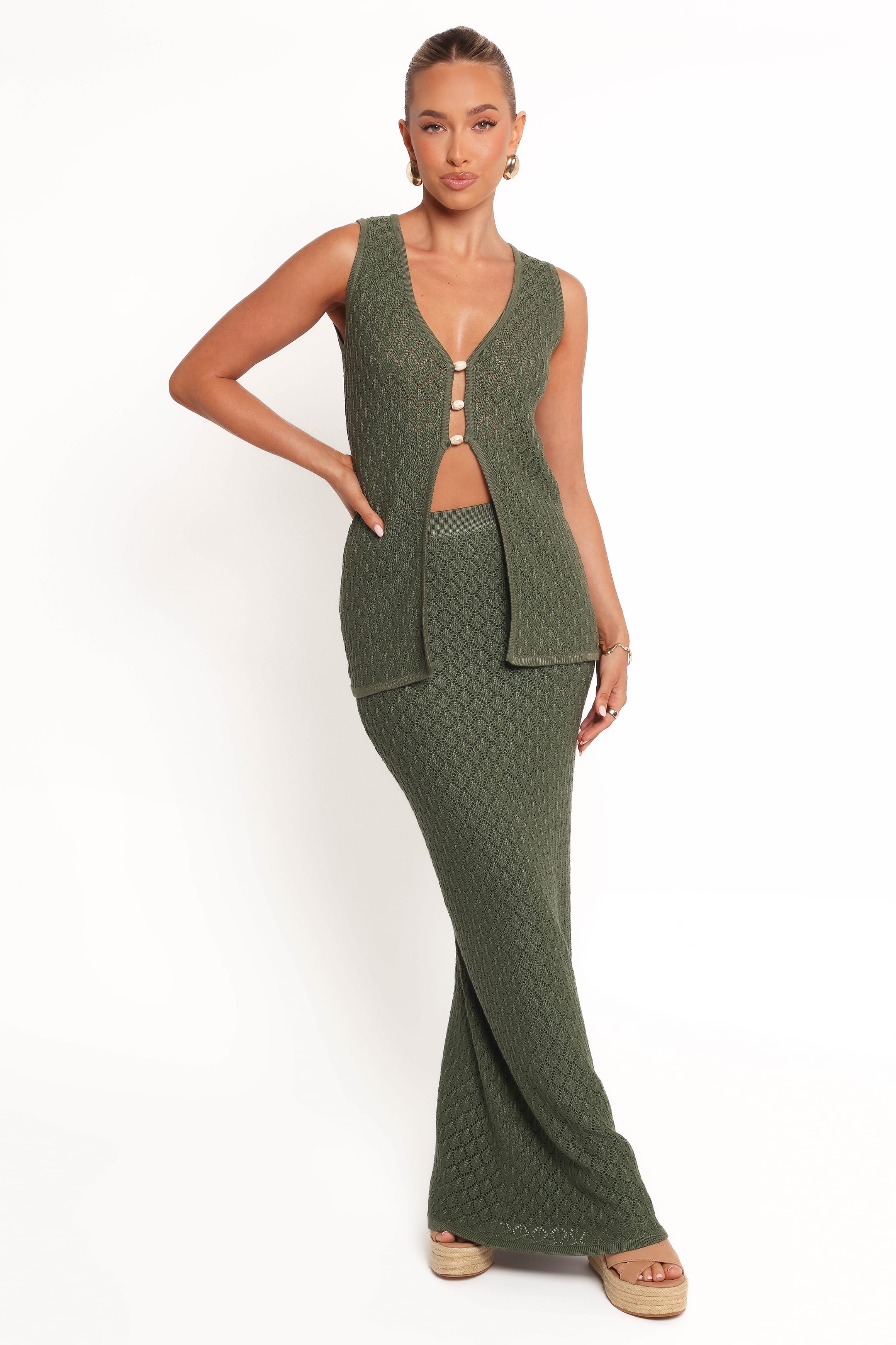 TOPS Asplie Knit Top - Olive