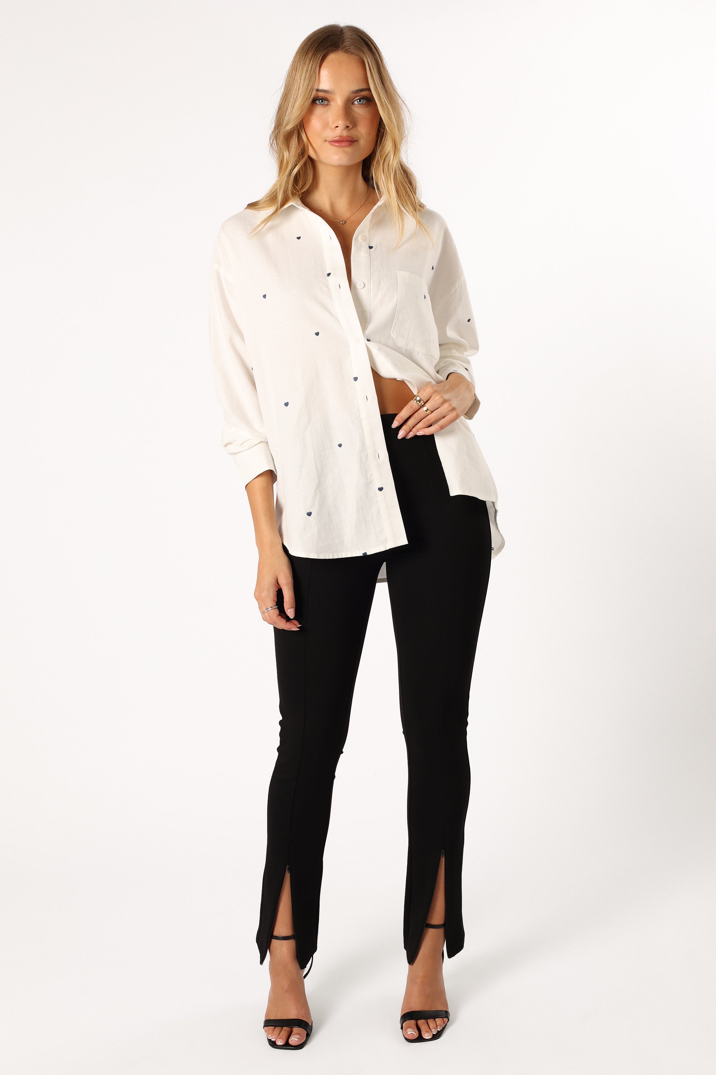 TOPS @Avah Button Down Top - White (hold for V Day)