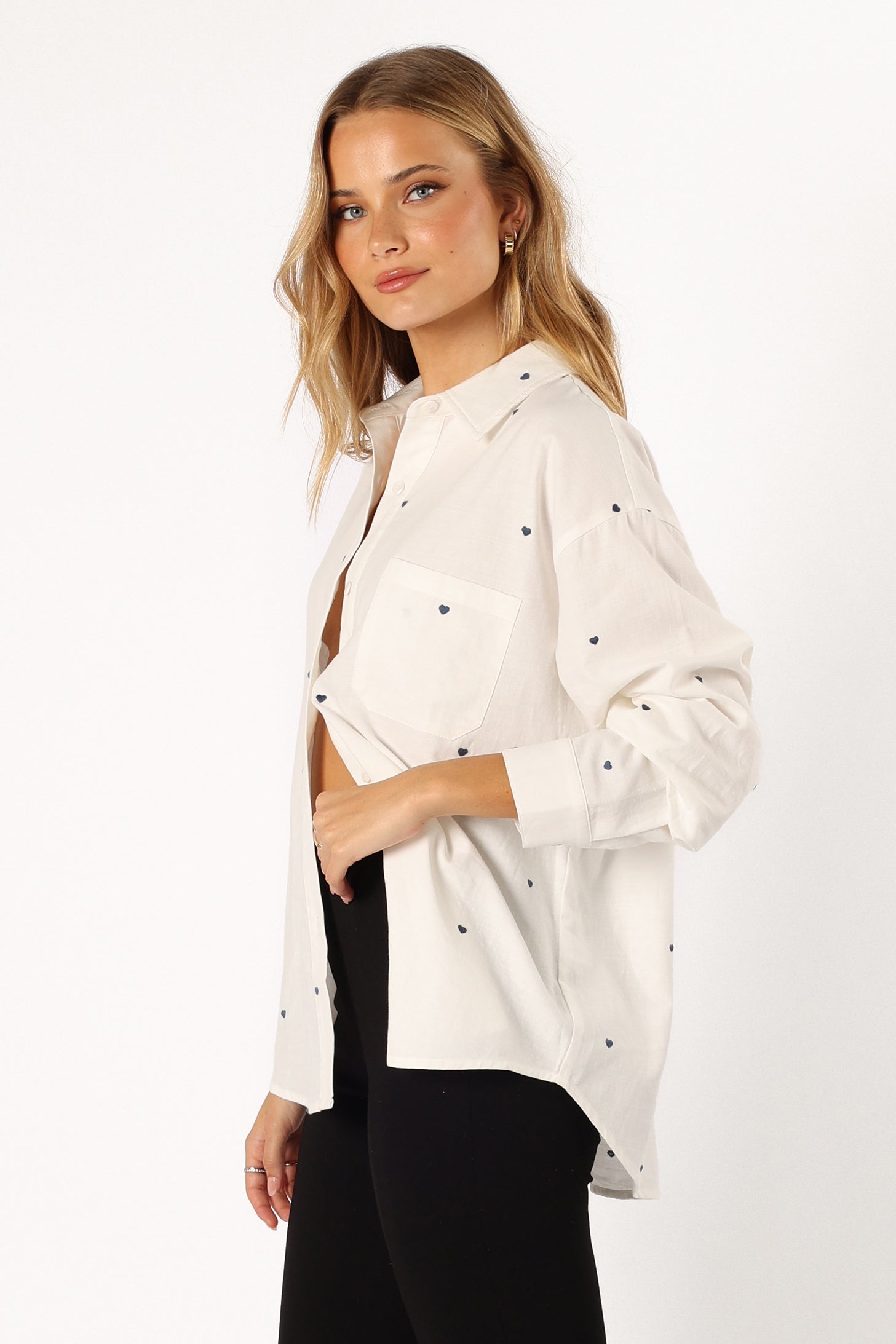 TOPS @Avah Button Down Top - White (hold for V Day)