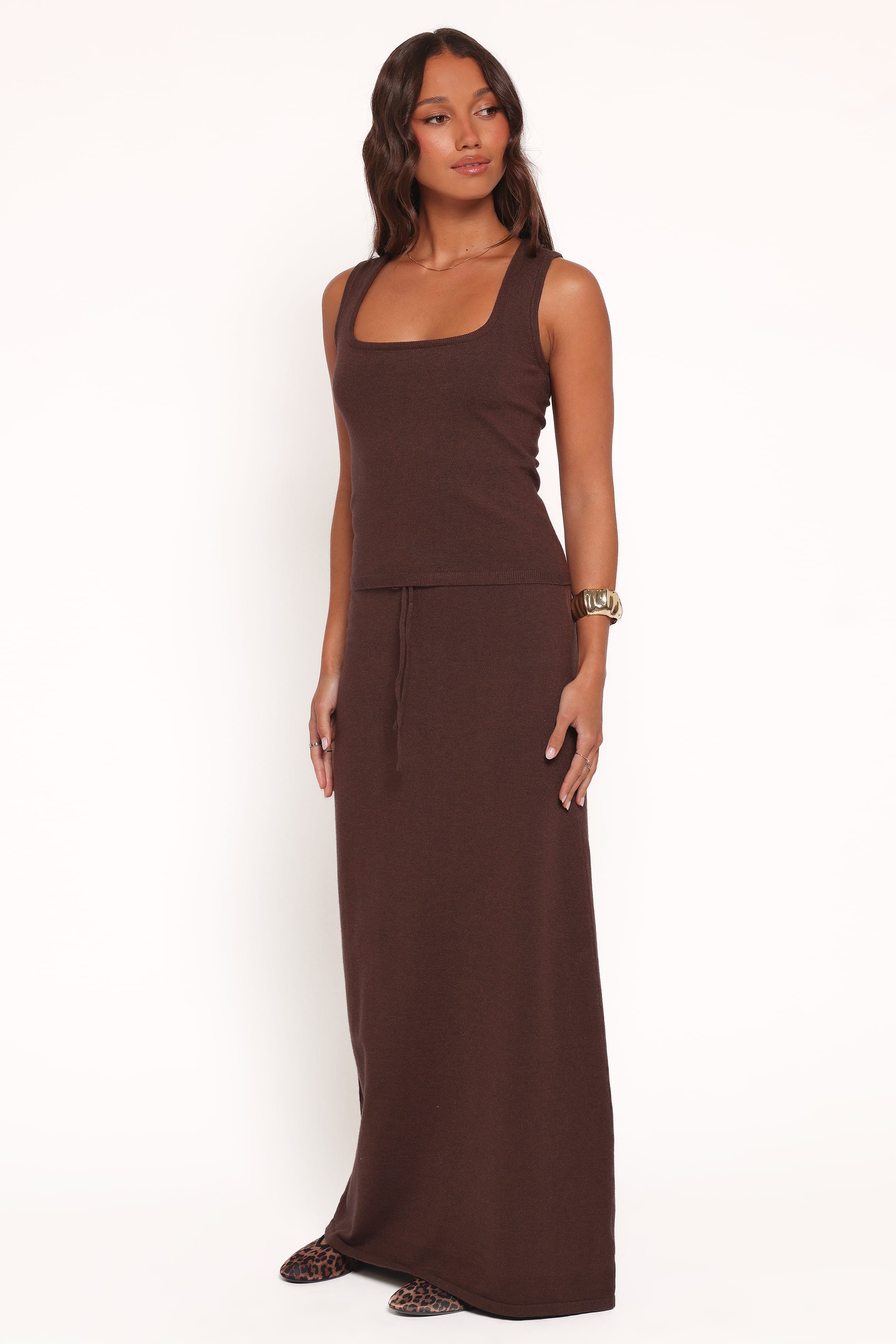 TOPS Beatrice Knitted Top - Chocolate