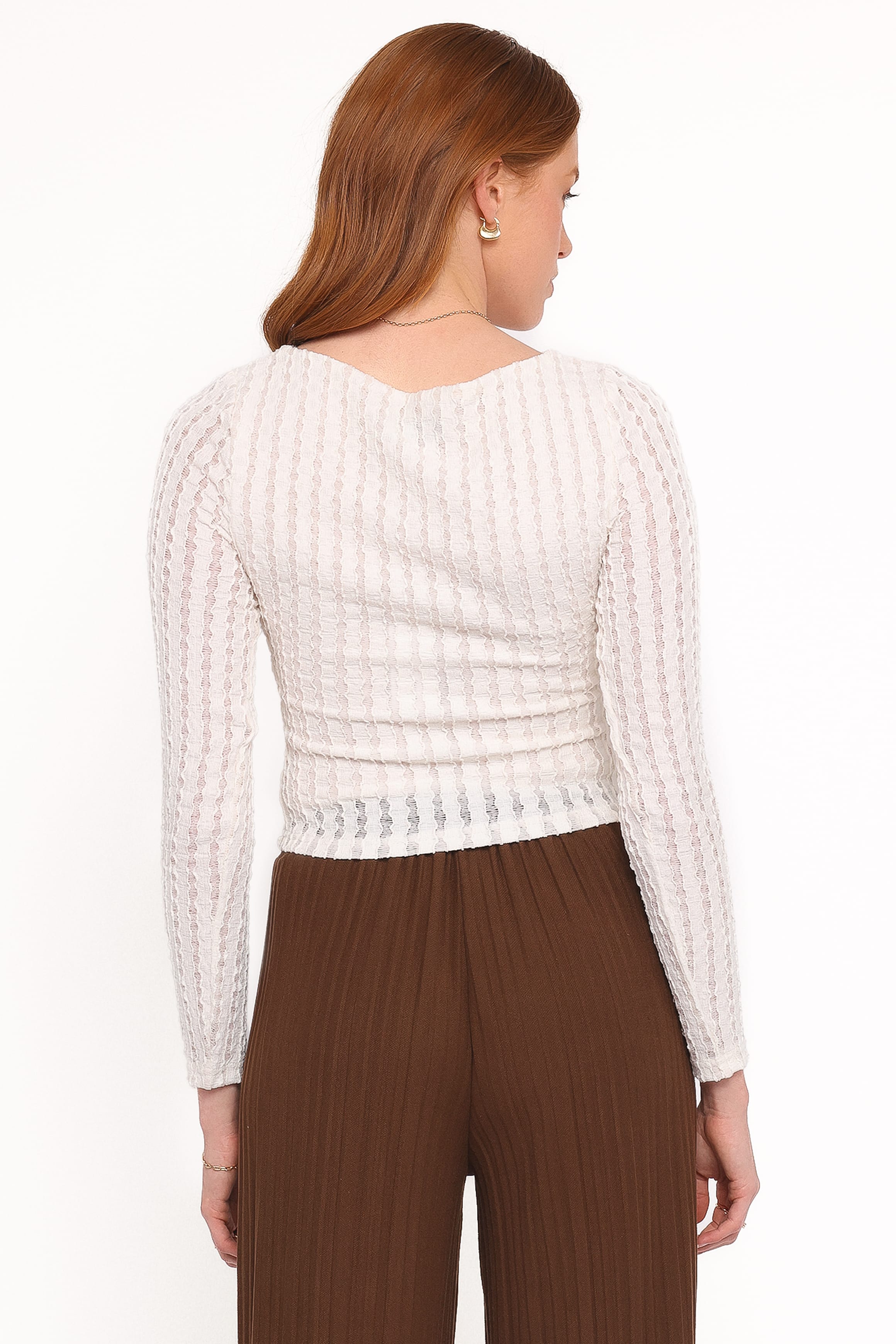 TOPS Bellatrix Textured Knit Top - Cream