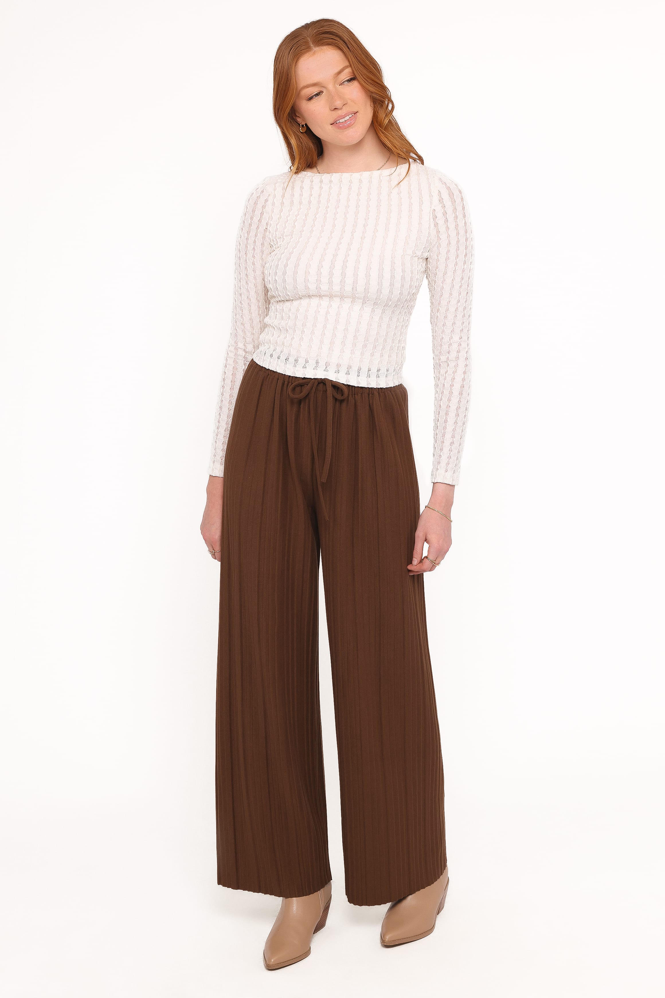 TOPS Bellatrix Textured Knit Top - Cream