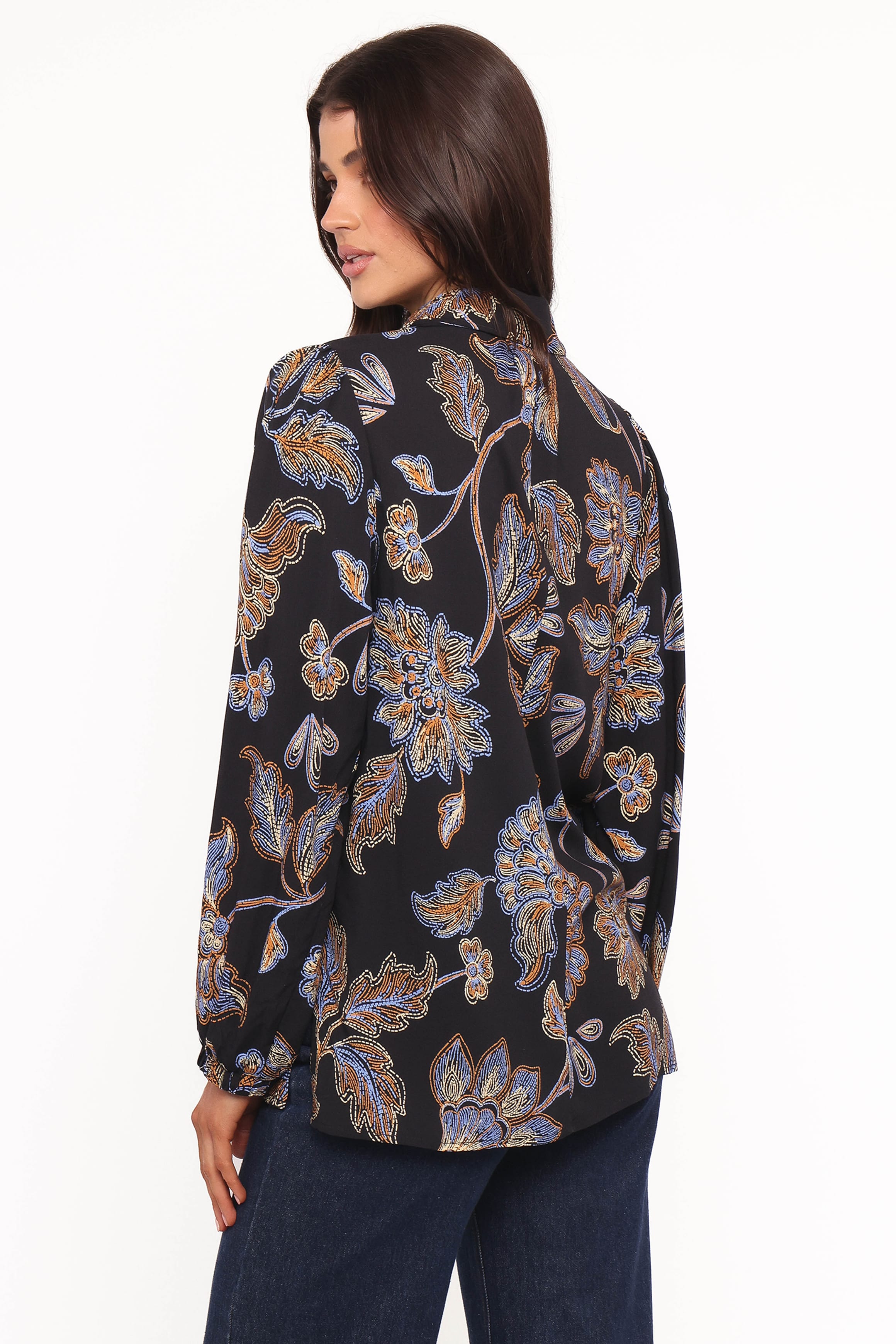 TOPS Bennett Shirt - Black Floral