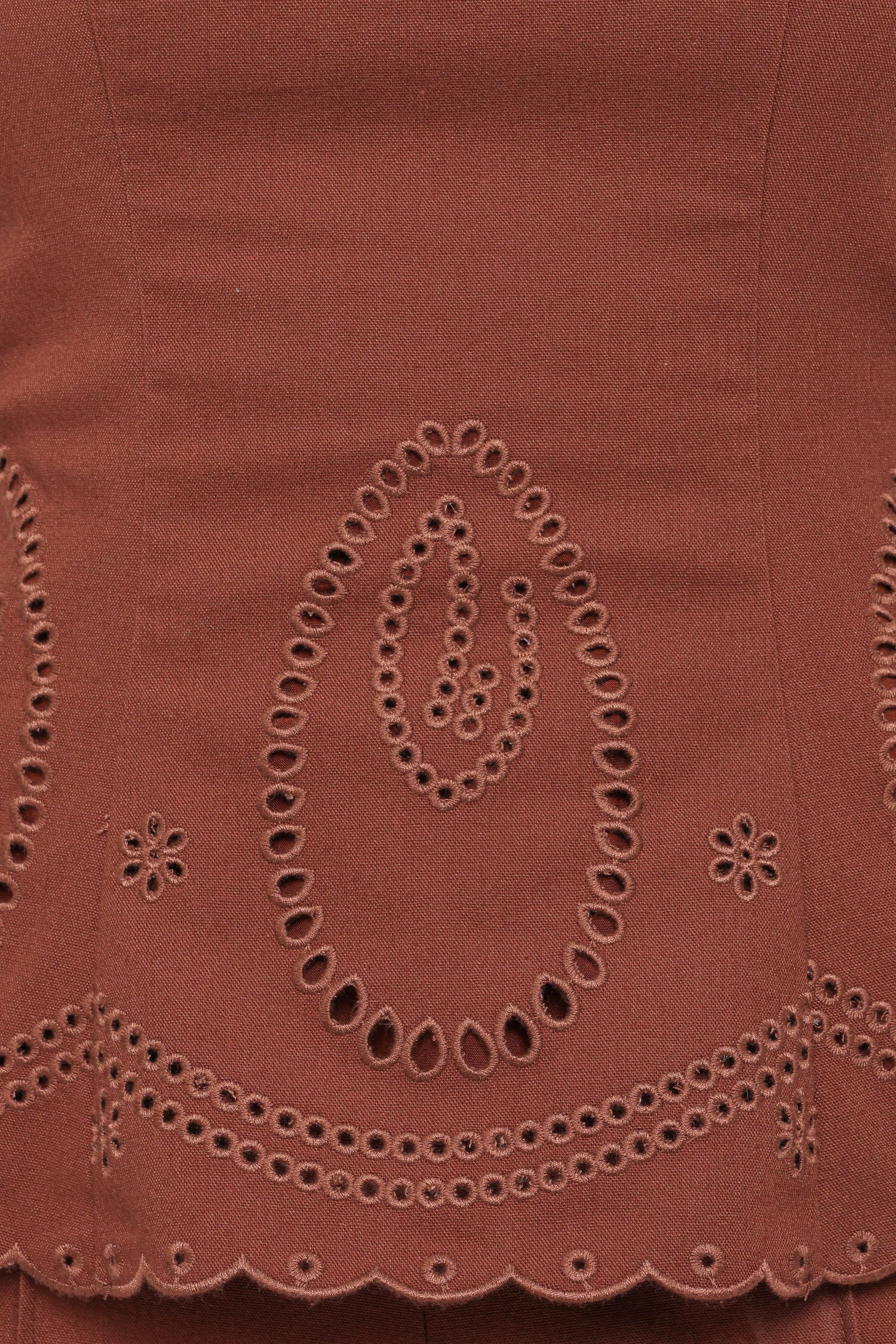 TOPS Benton Eyelet Strapless Top - Brown
