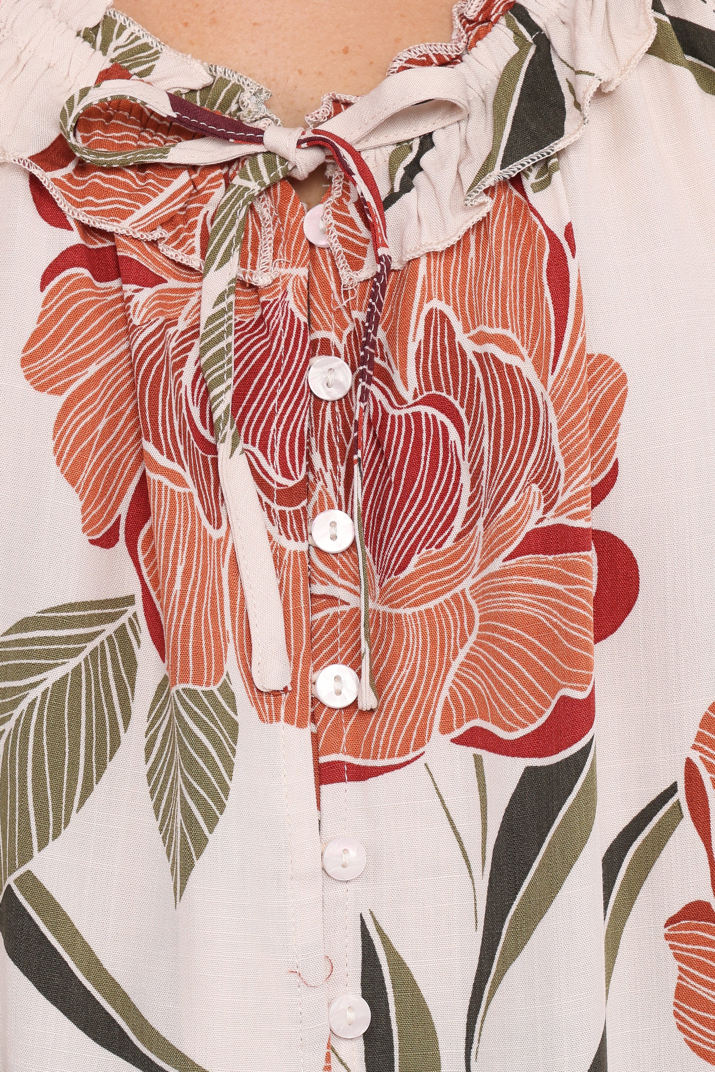 TOPS Bertha Top - Fall Floral
