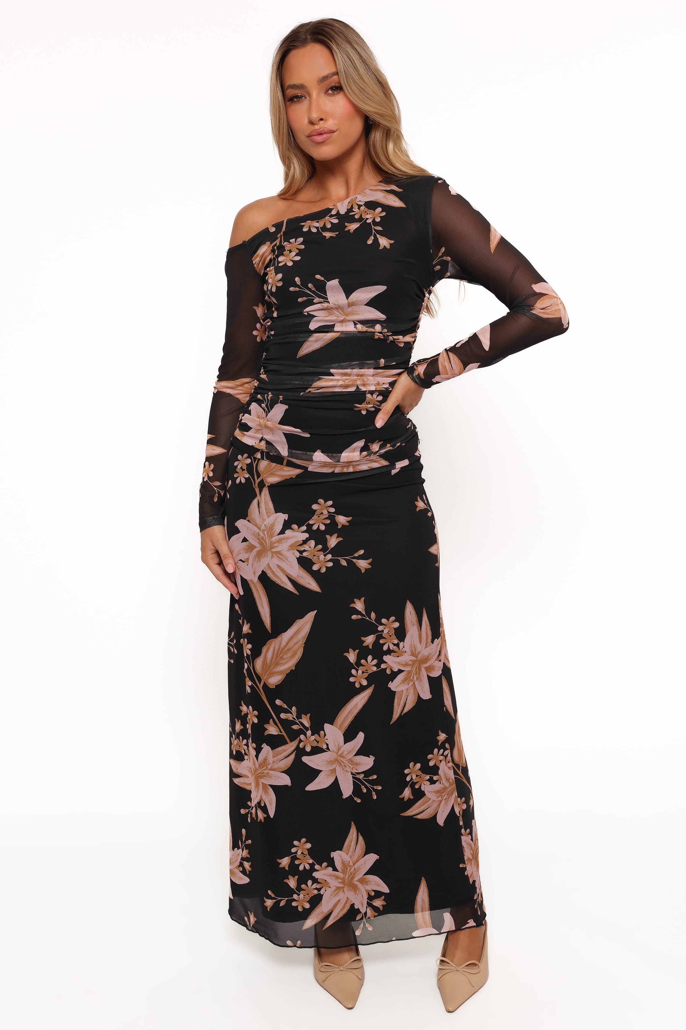 TOPS Bloise Long Sleeve Top - Black Floral