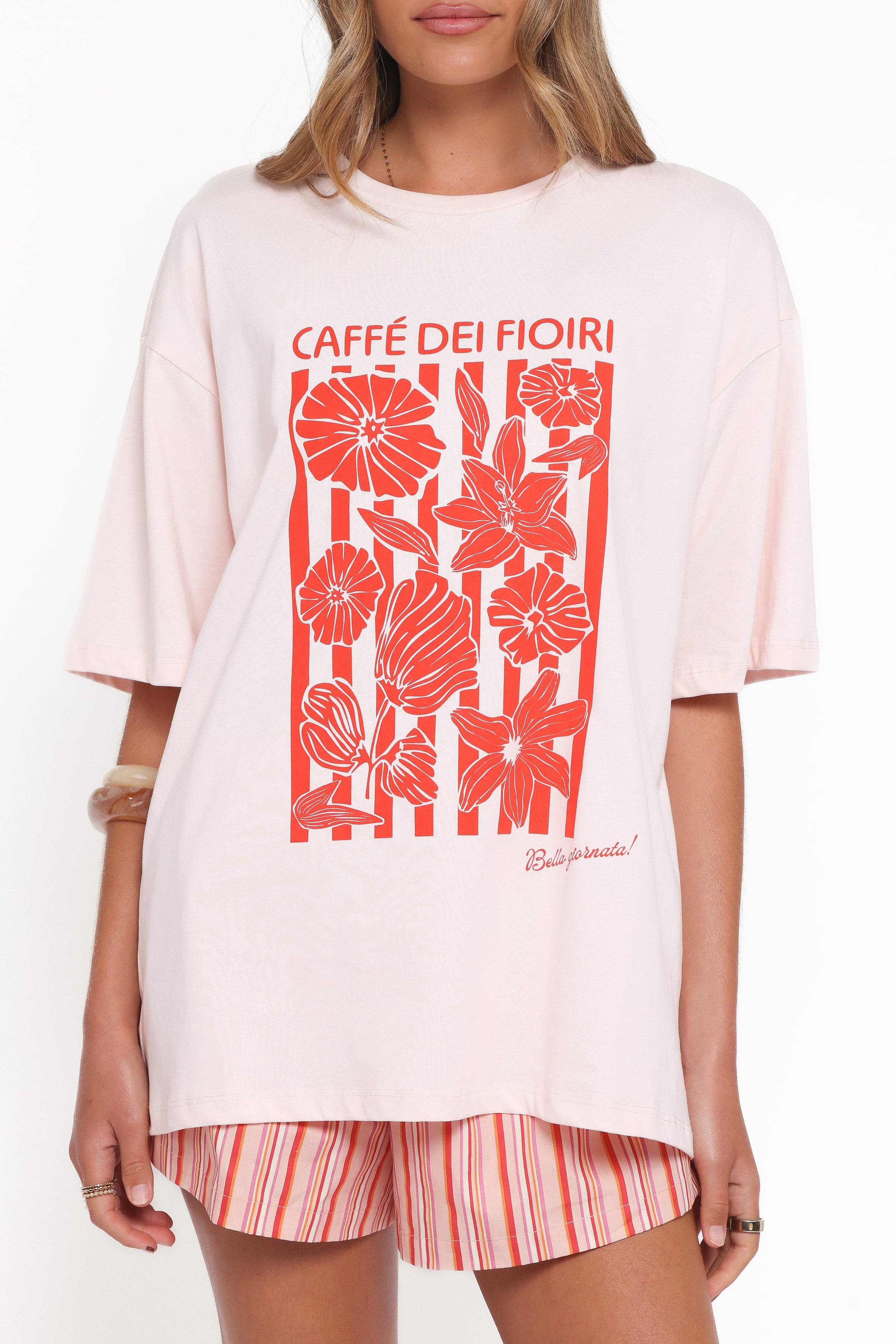 TOPS Caffe Dei Fiori Tee - Pink