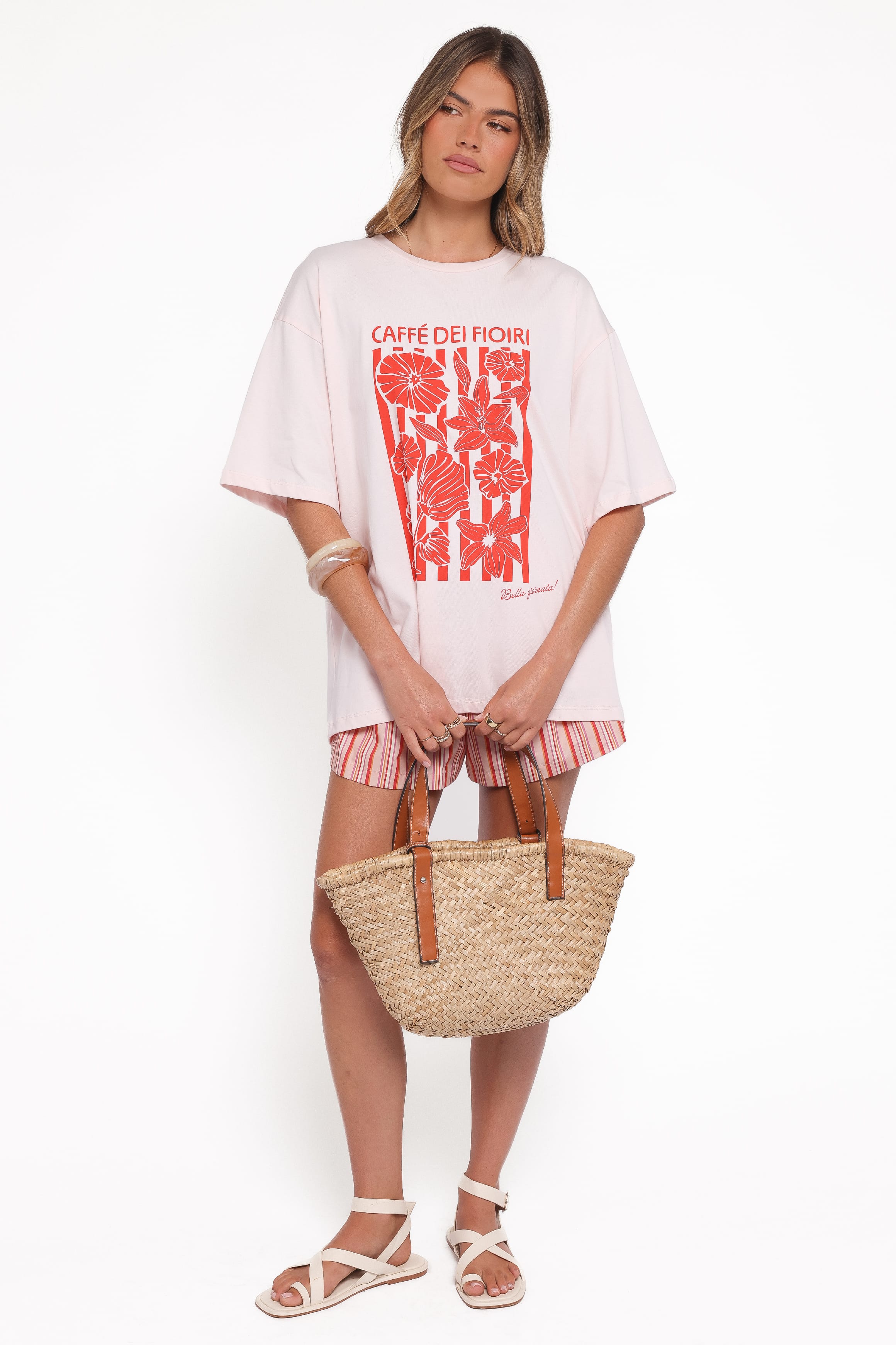TOPS Caffe Dei Fiori Tee - Pink