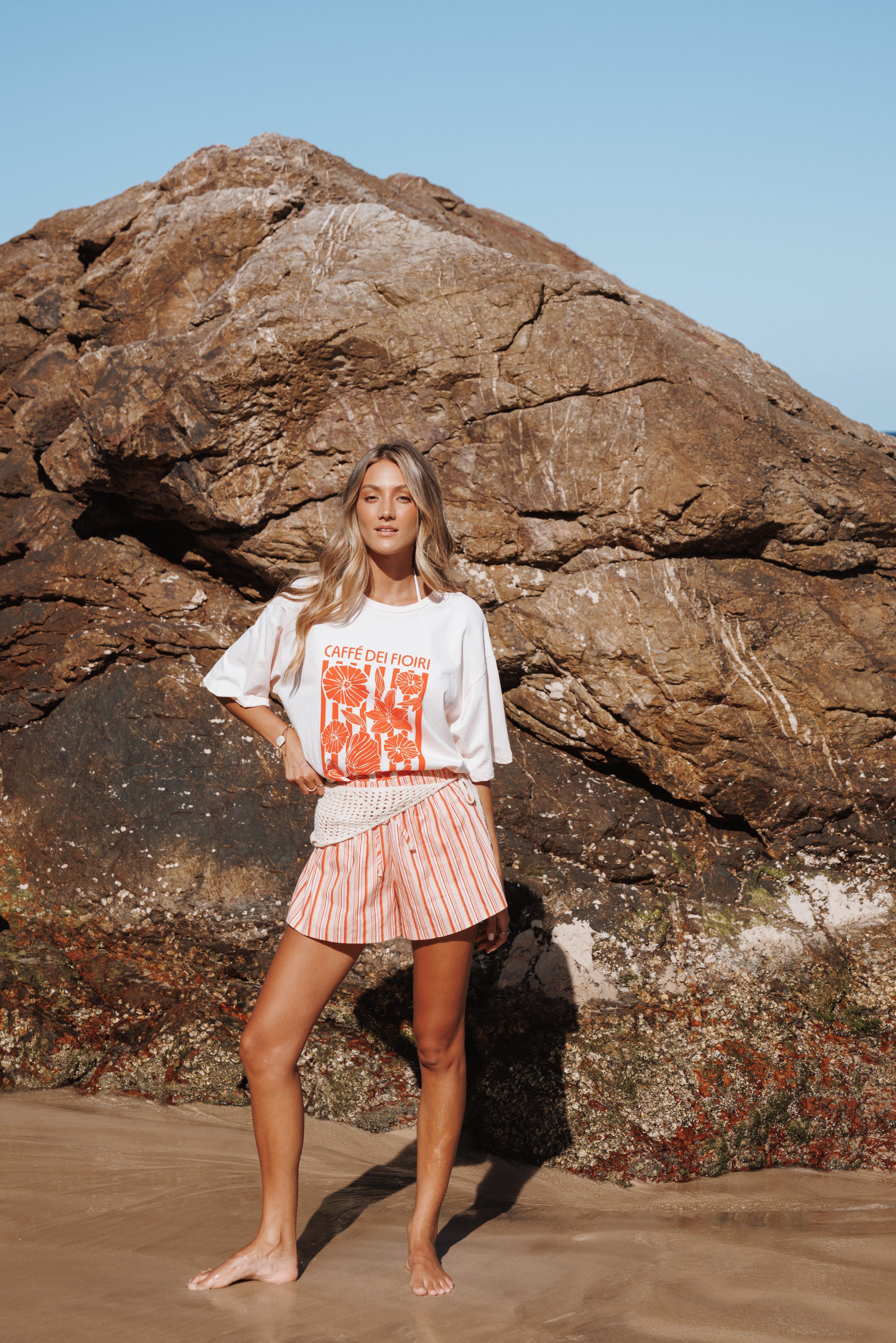 TOPS Caffe Dei Fiori Tee - Pink