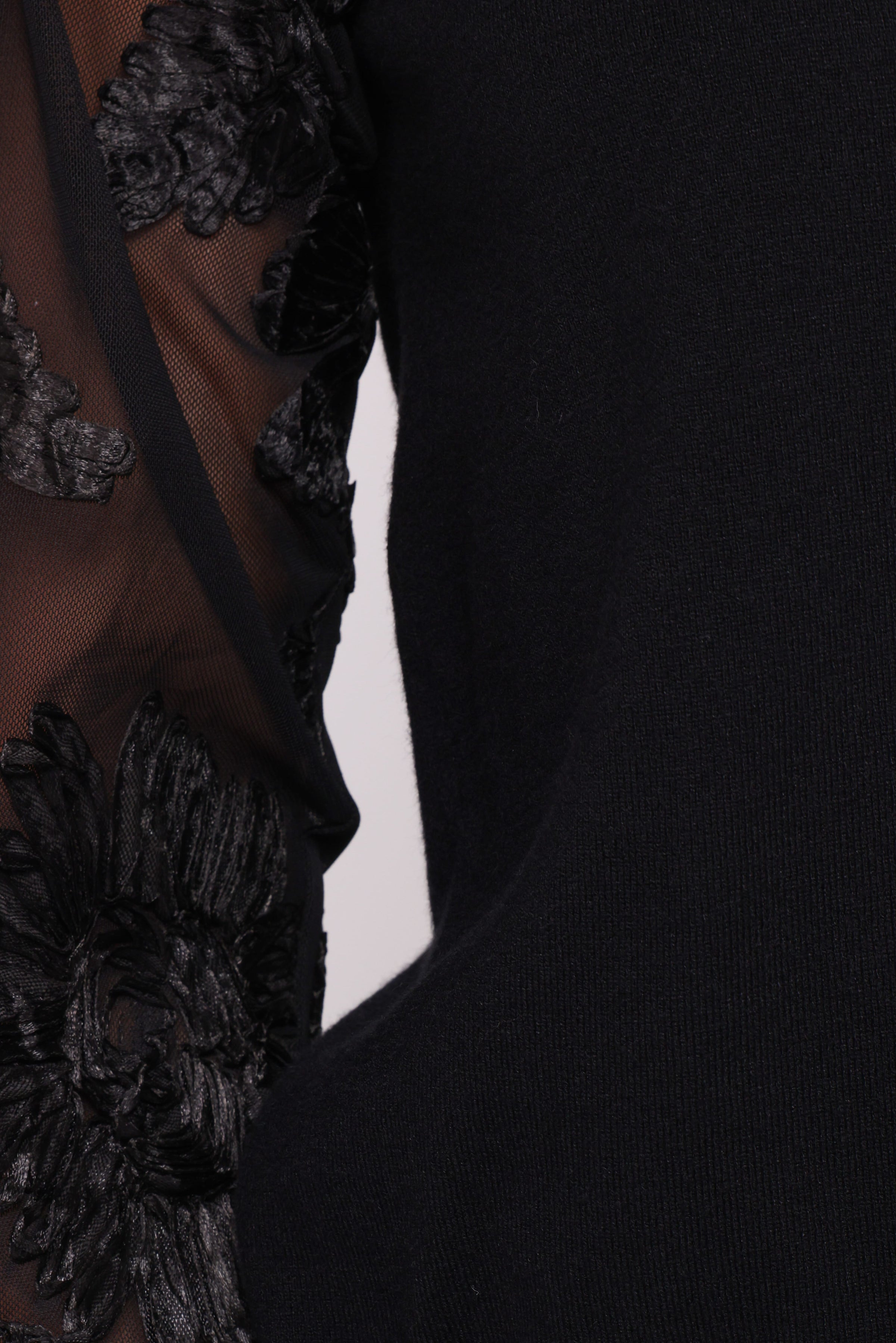 TOPS Cailin Sheer Sleeve Top - Black