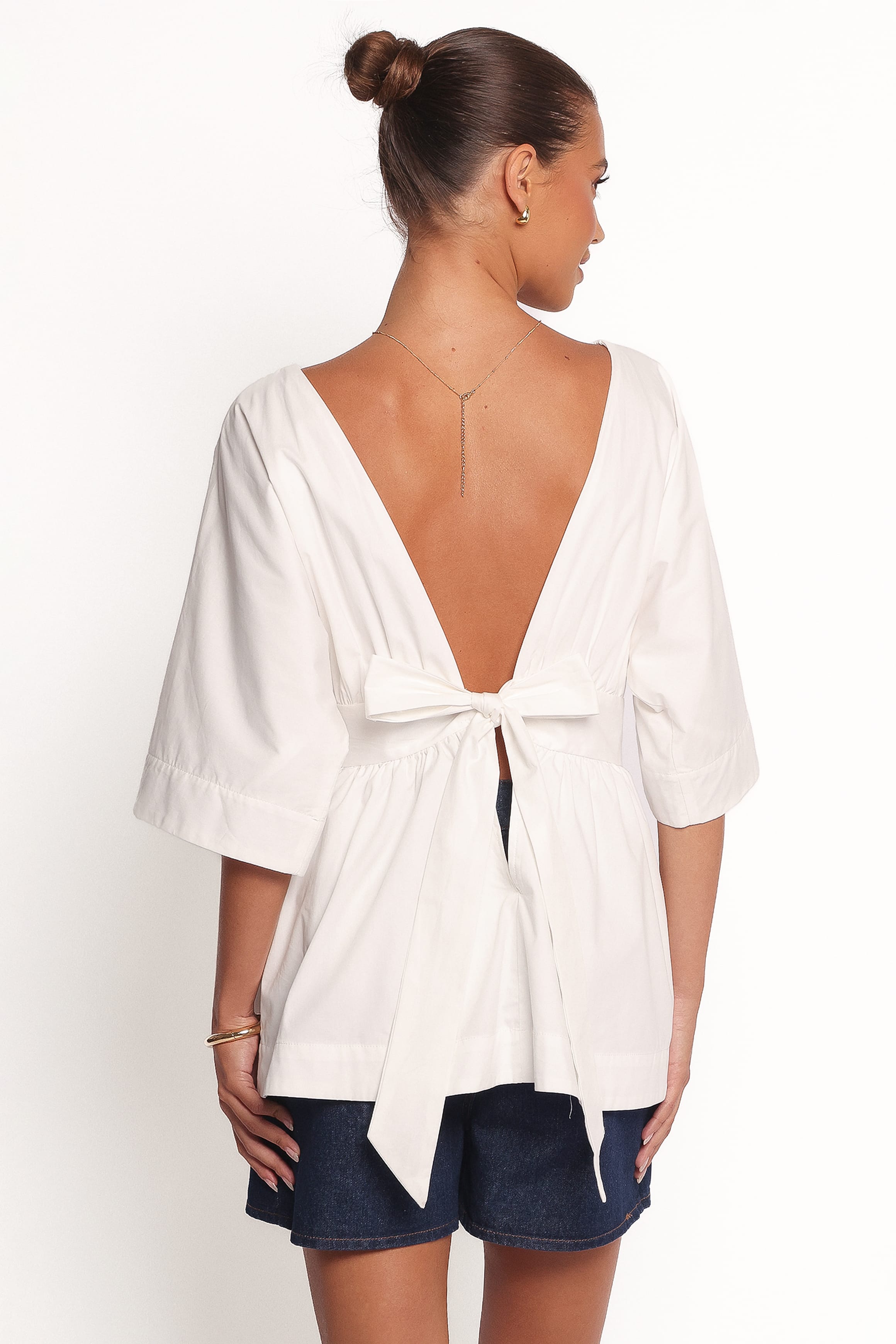 TOPS Camila Open Back Top - White