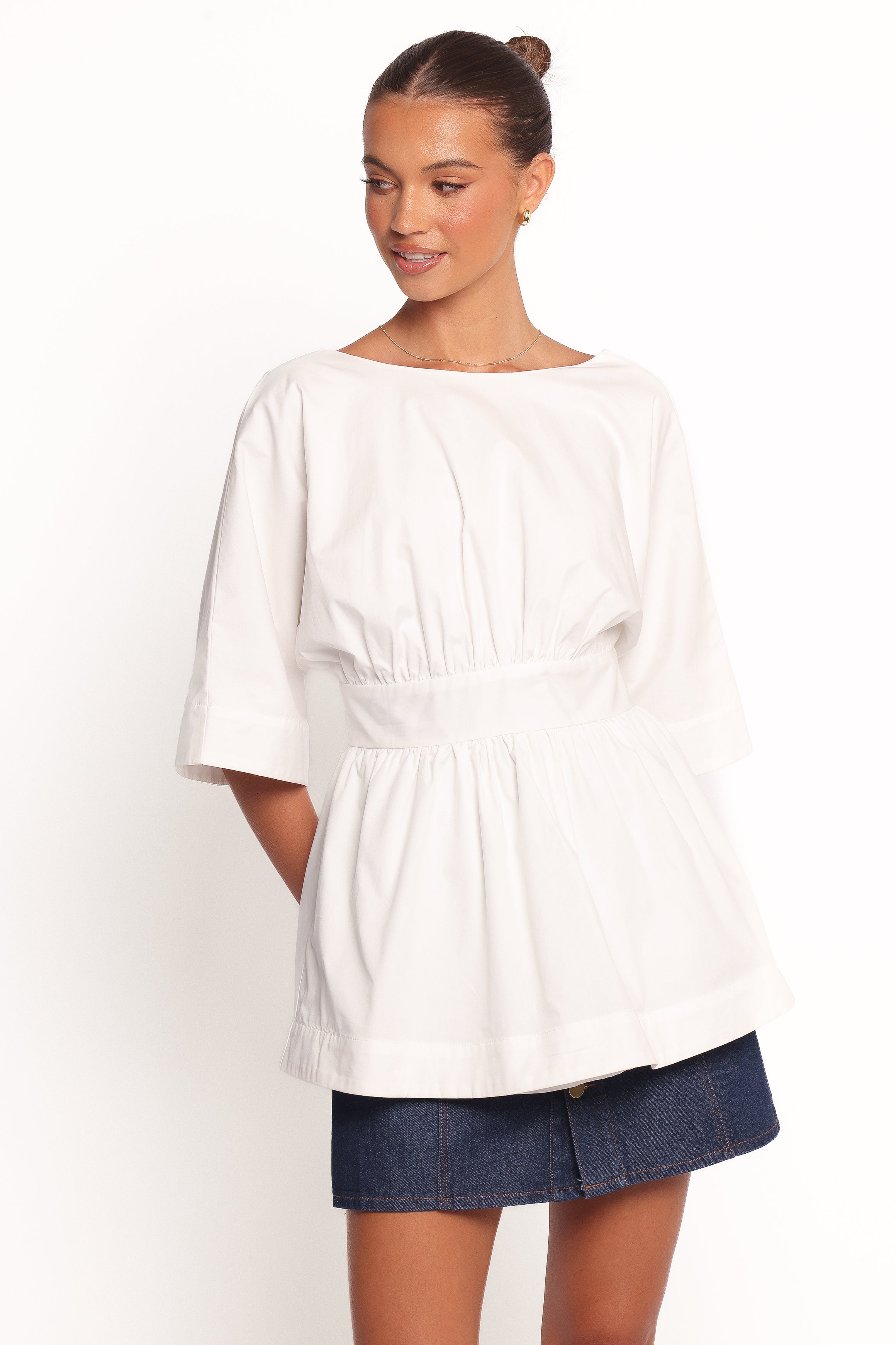 TOPS Camila Open Back Top - White