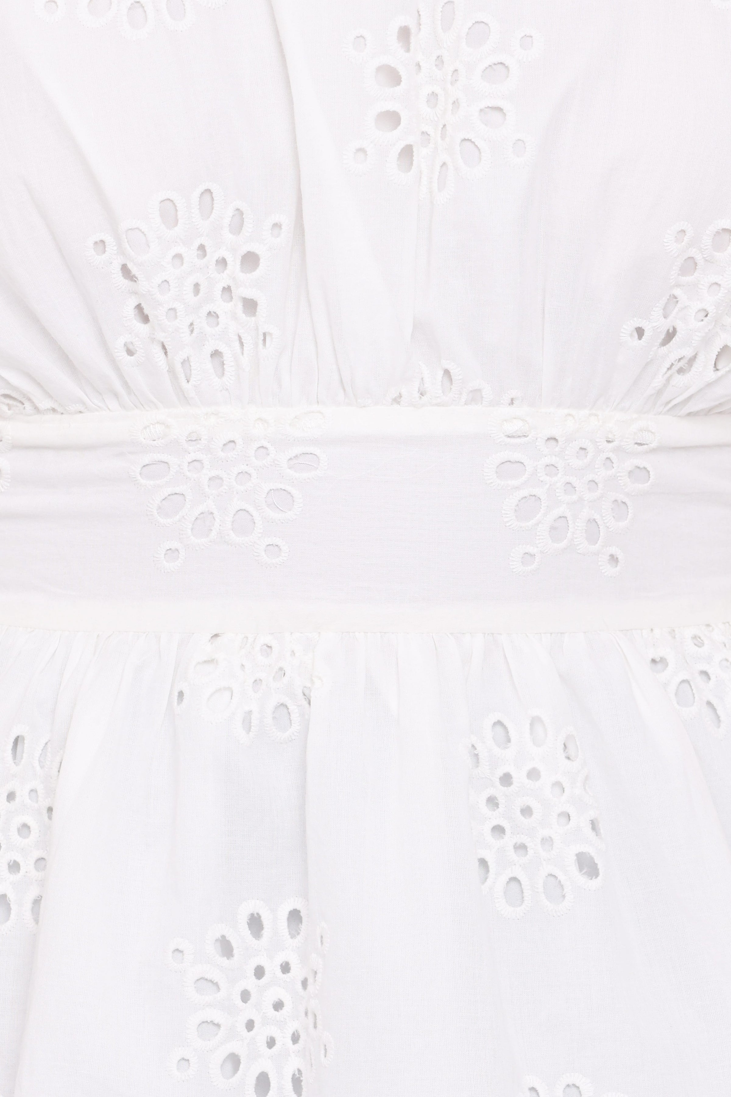 TOPS Carmel Tie Back Tunic Top - White Embroidery