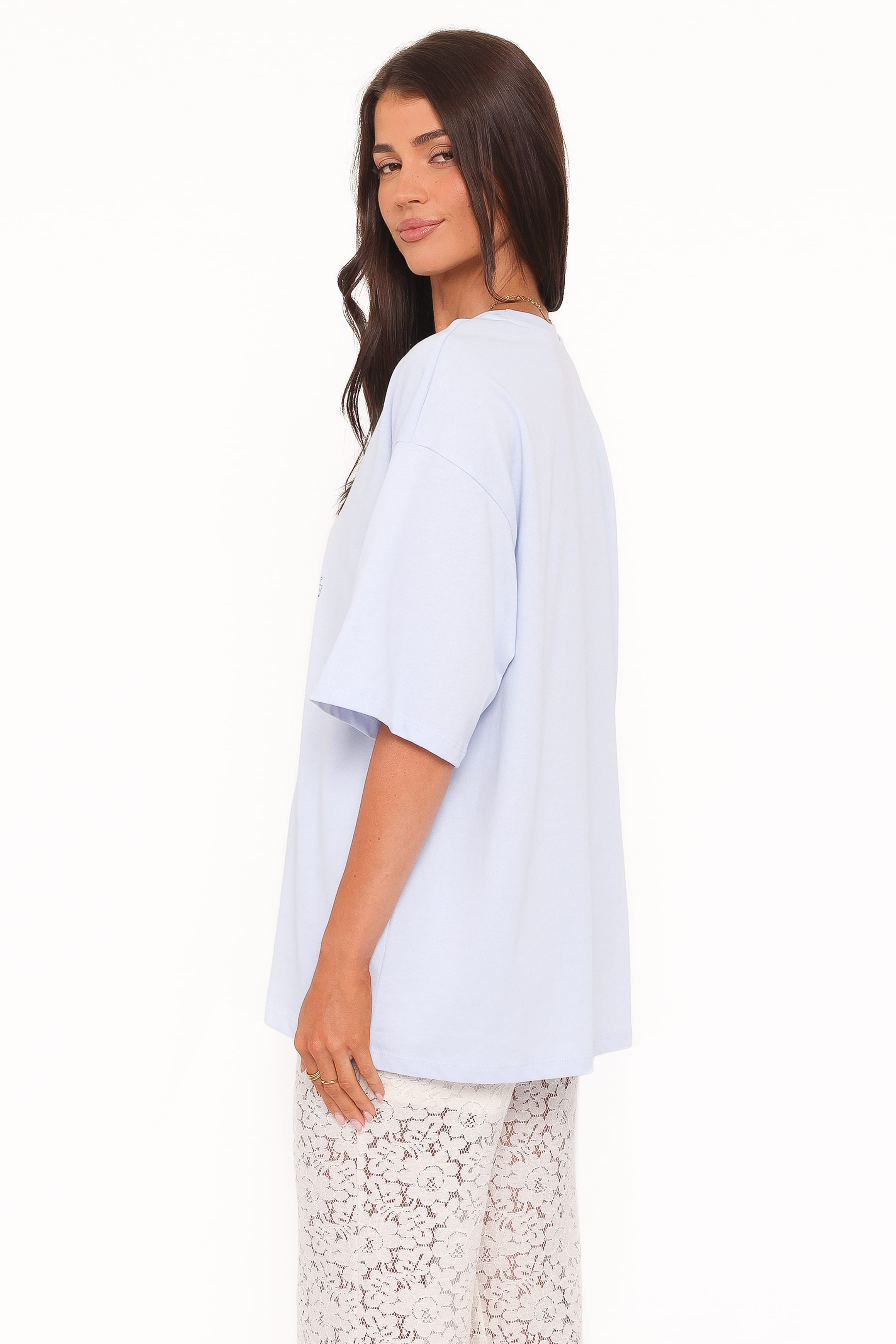 TOPS Carmen Graphic Tee - Baby Blue