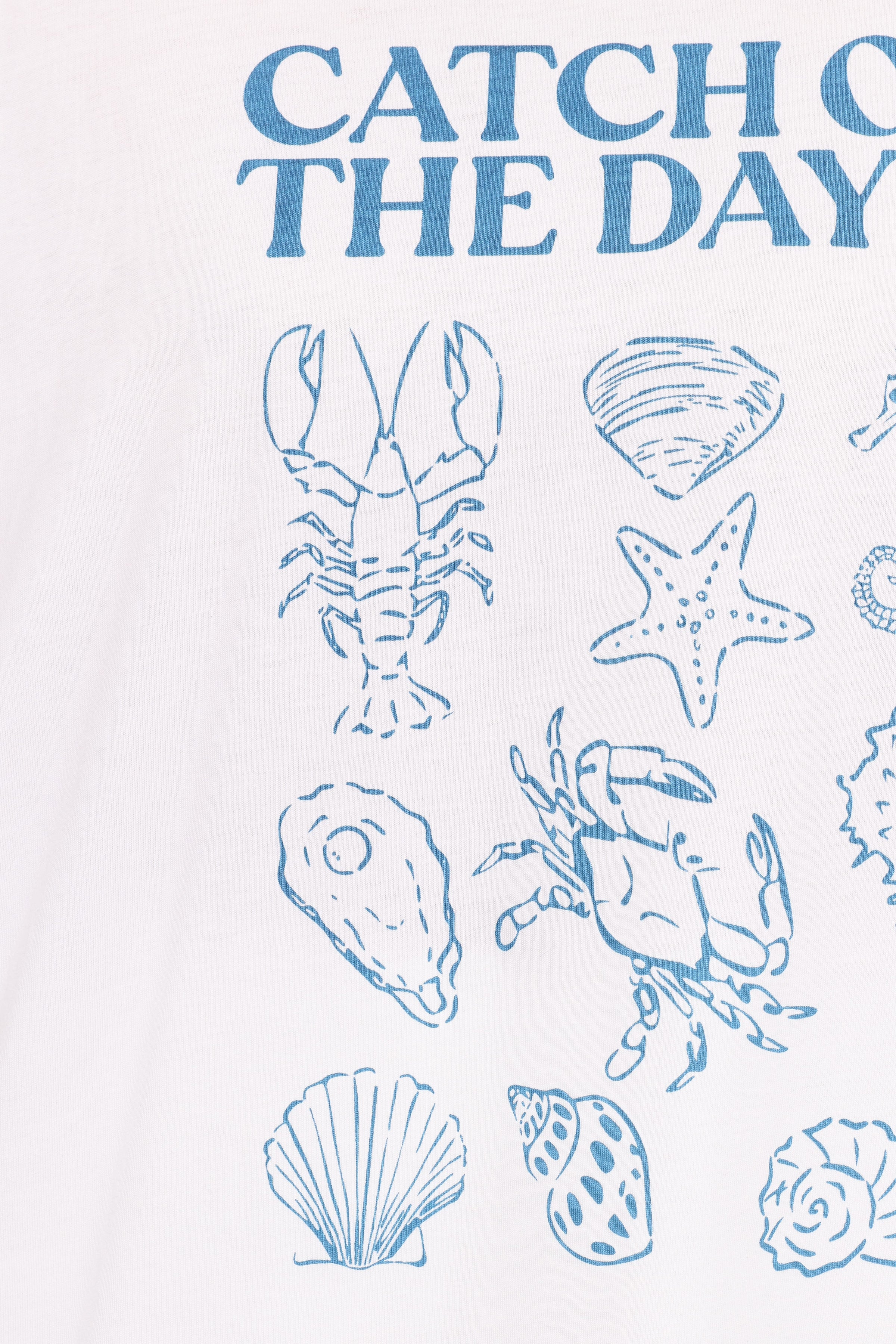 TOPS Catch of the Day Tee - White Blue