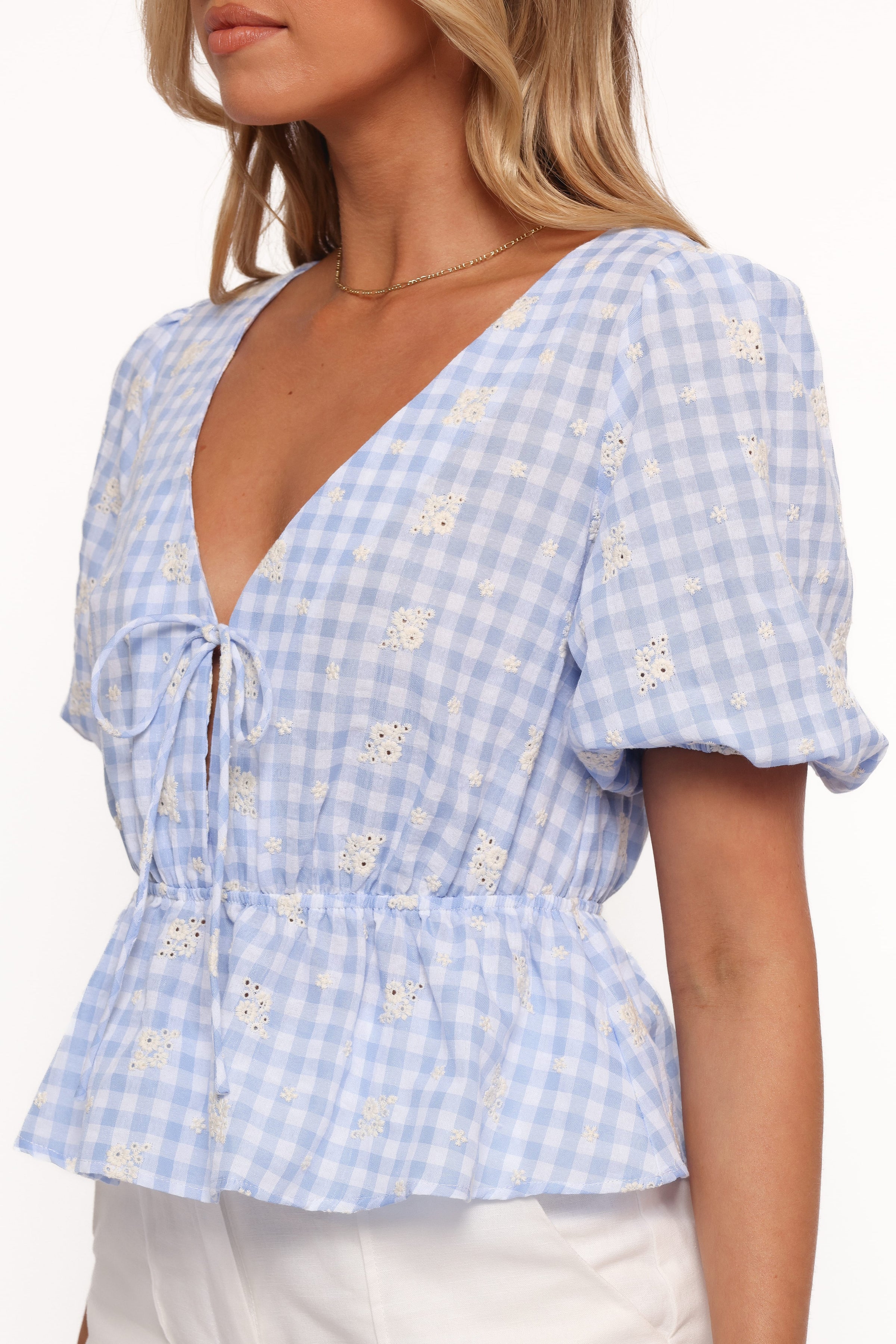 TOPS Cecelia Top - Blue Gingham