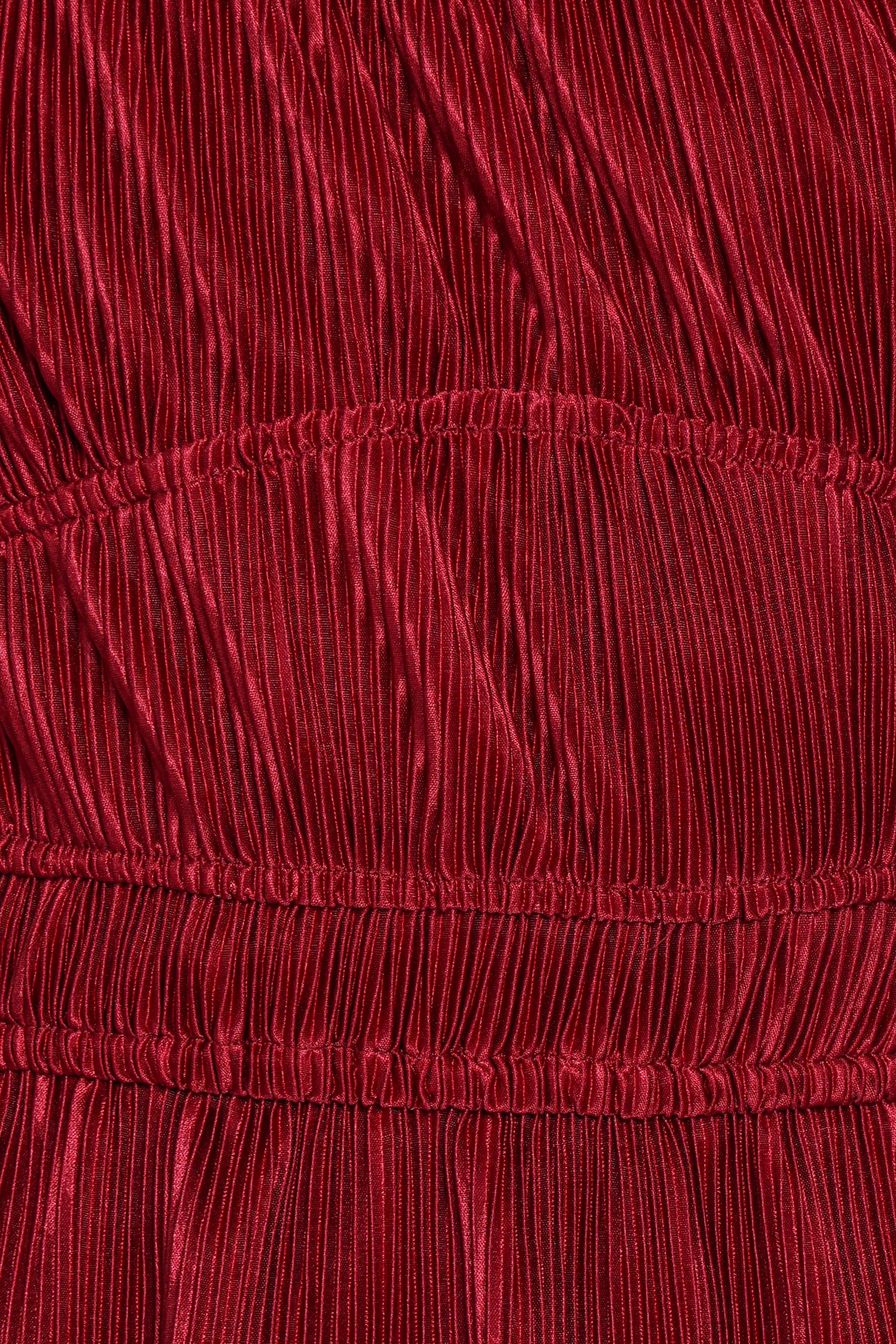 TOPS Ceppia Plisse Top - Burgundy