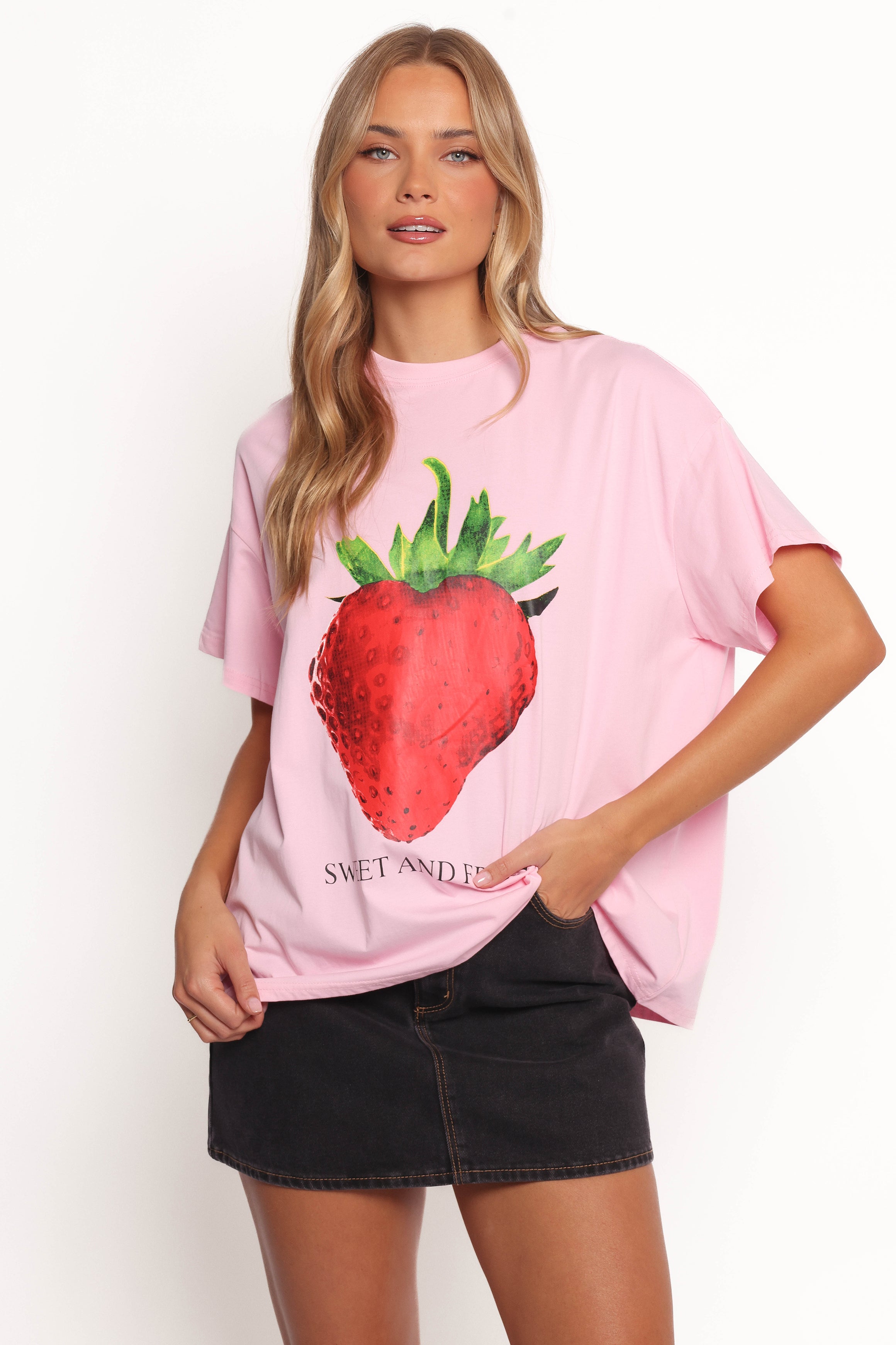 TOPS Cerise Tee - Strawberry