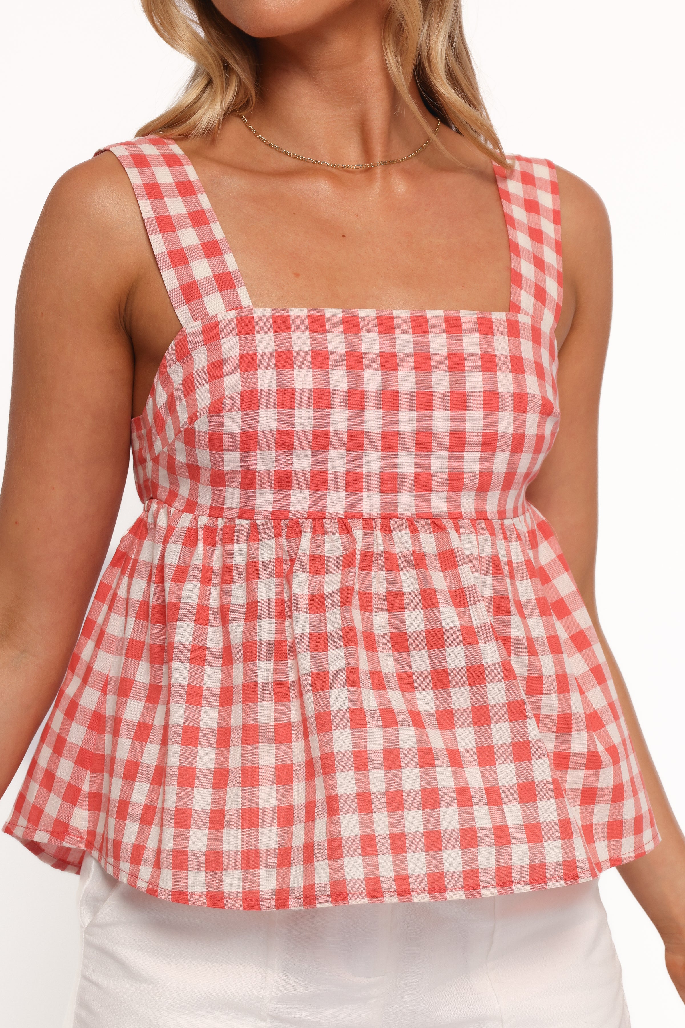 TOPS Chatham Top - Red Gingham