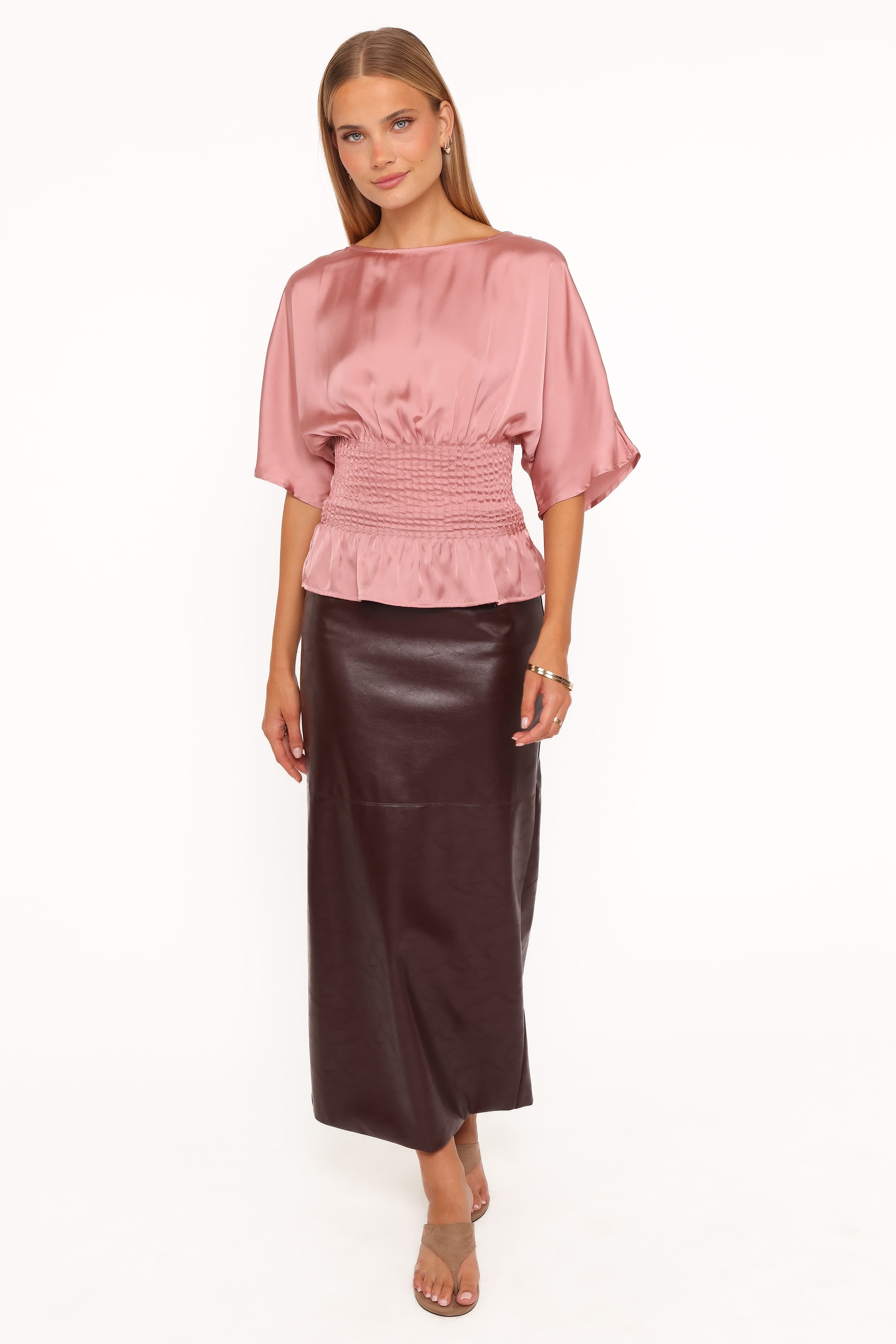 TOPS Cherish Pintuck Top - Rose