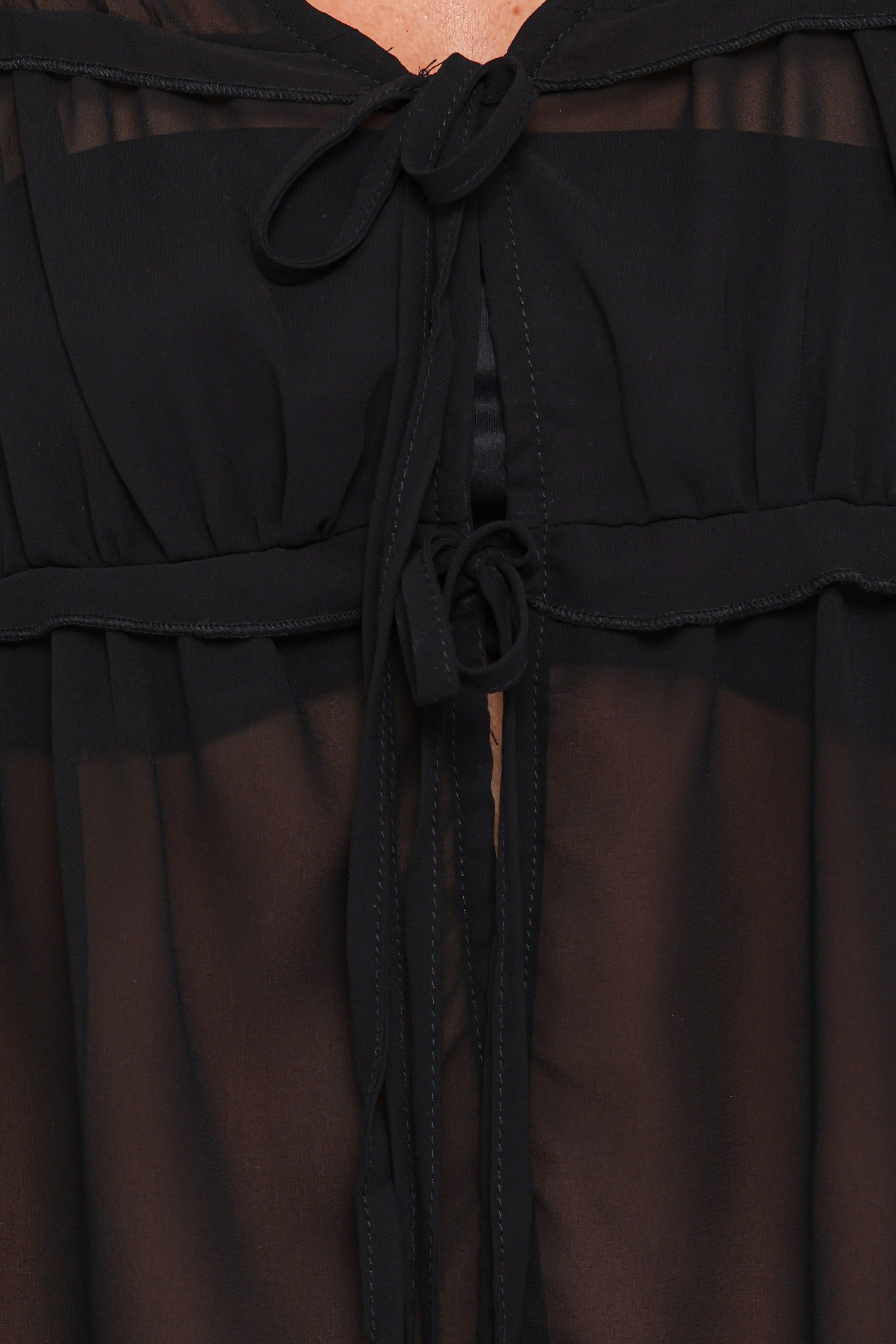 TOPS Chiaro Sheer Top - Black