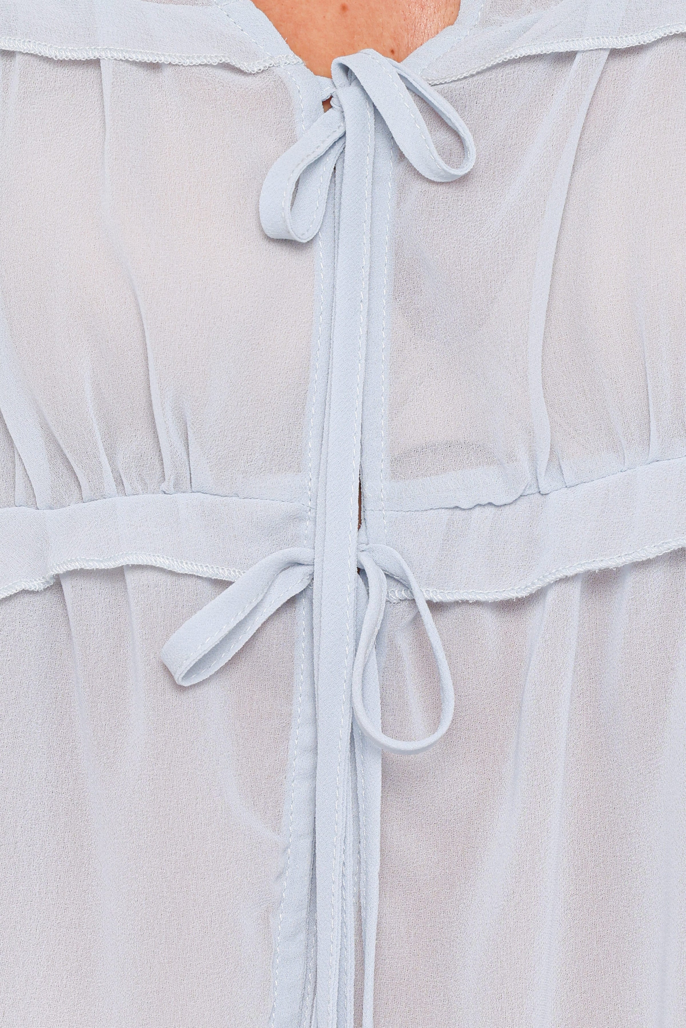 TOPS Chiaro Sheer Top - Light Blue
