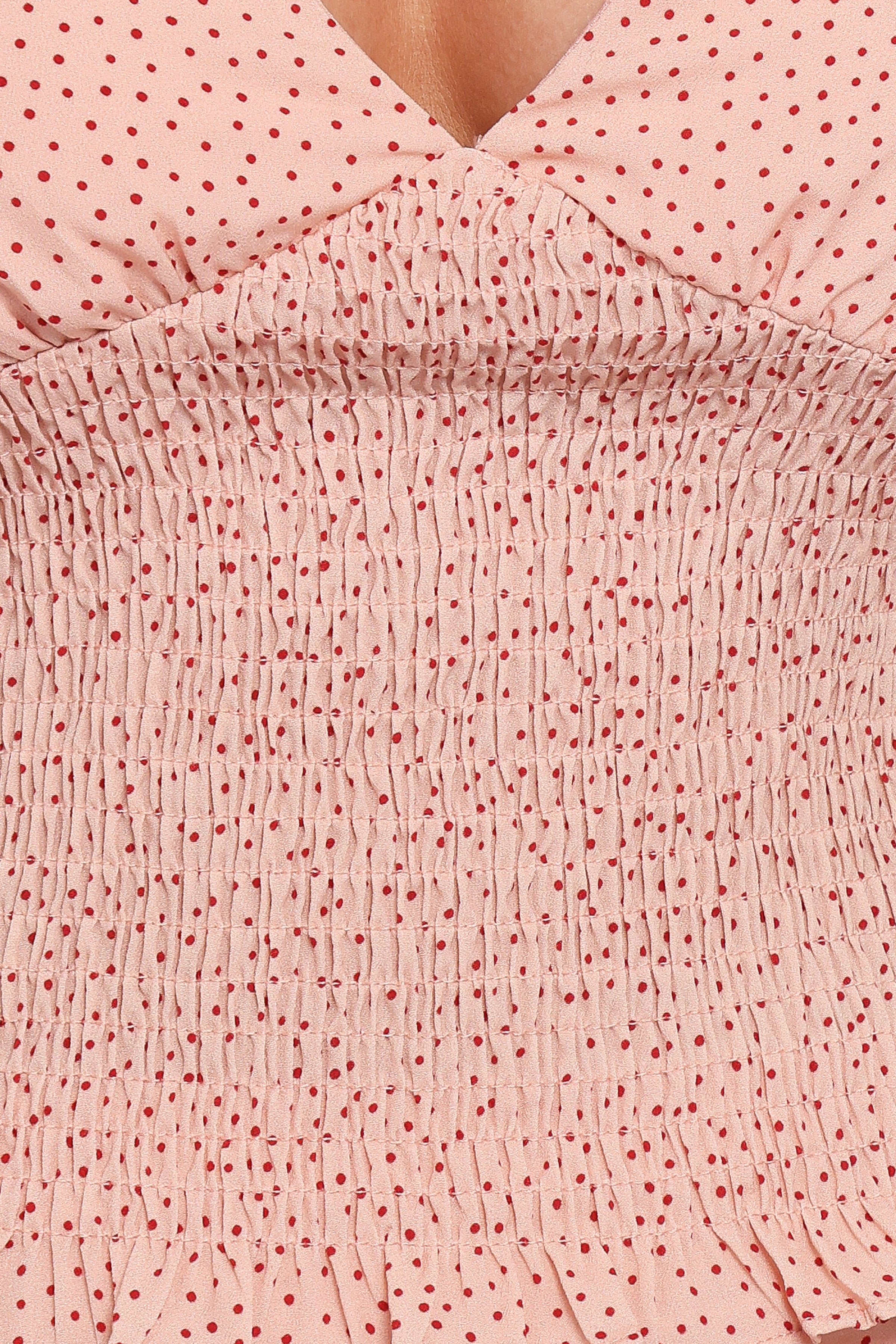 TOPS Cinthia Top - Peach Polka Dot