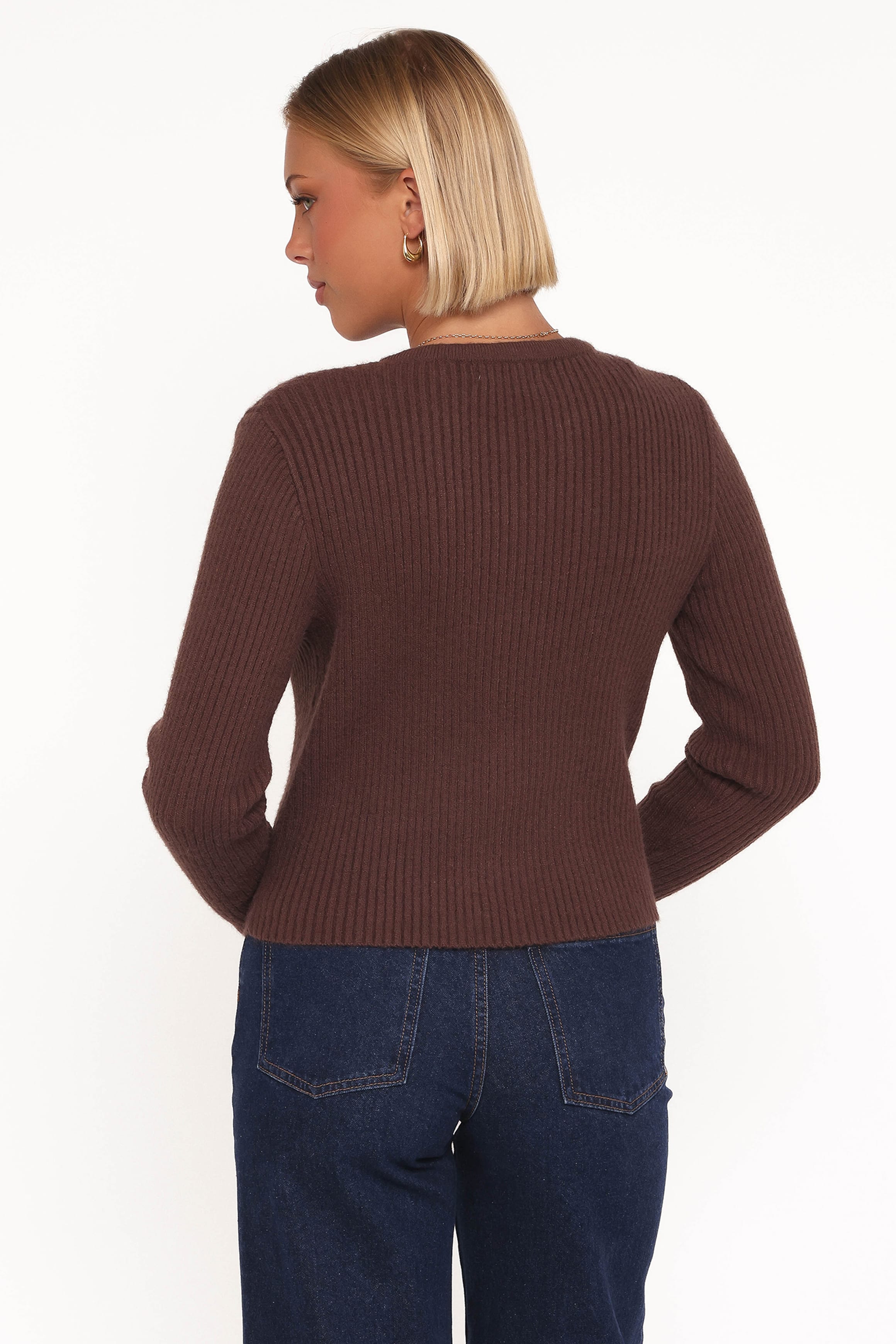 TOPS Circe Cardigan Top - Chocolate