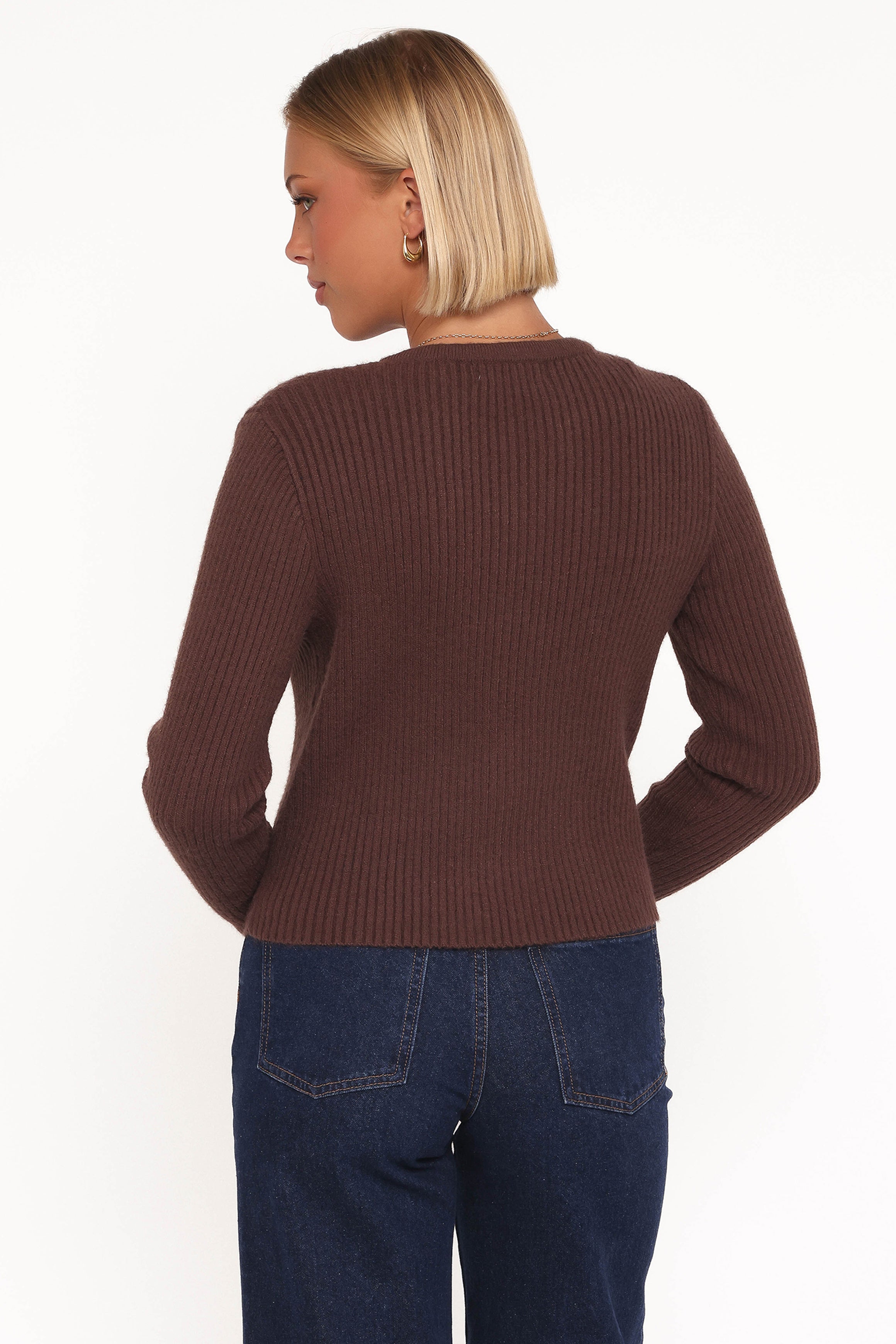 TOPS Circe Cardigan Top - Chocolate
