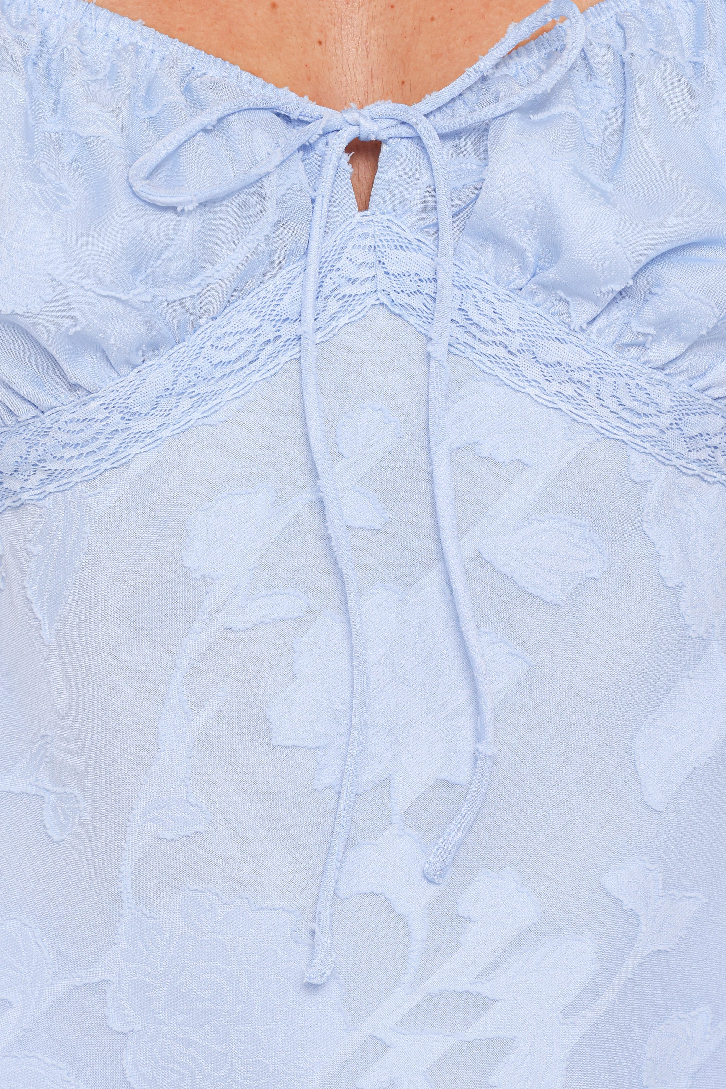 TOPS Clodagh Textured Flutter Top - Powder Blue