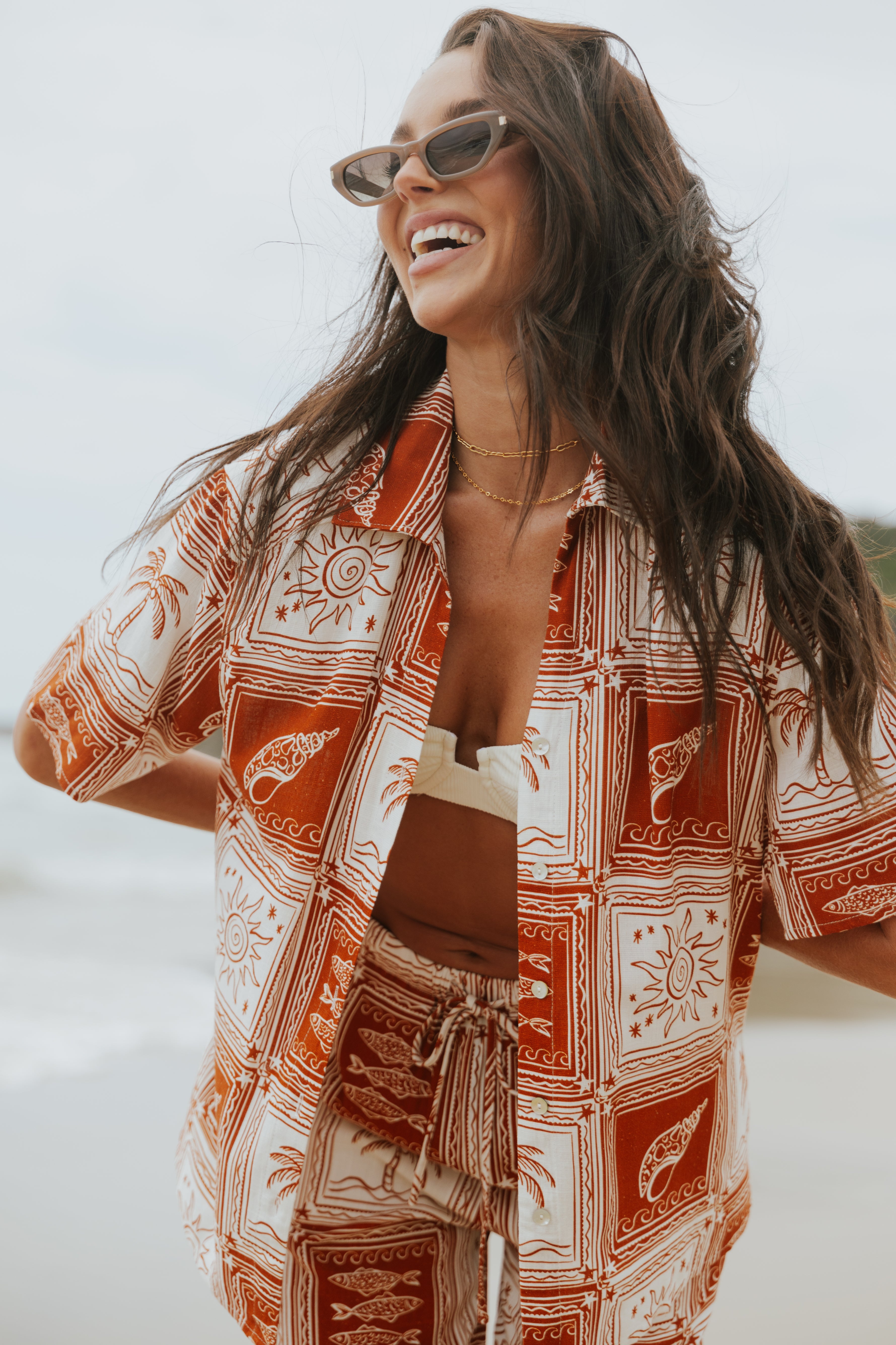 TOPS Coco Short Sleeve Shirt - Kohana Print