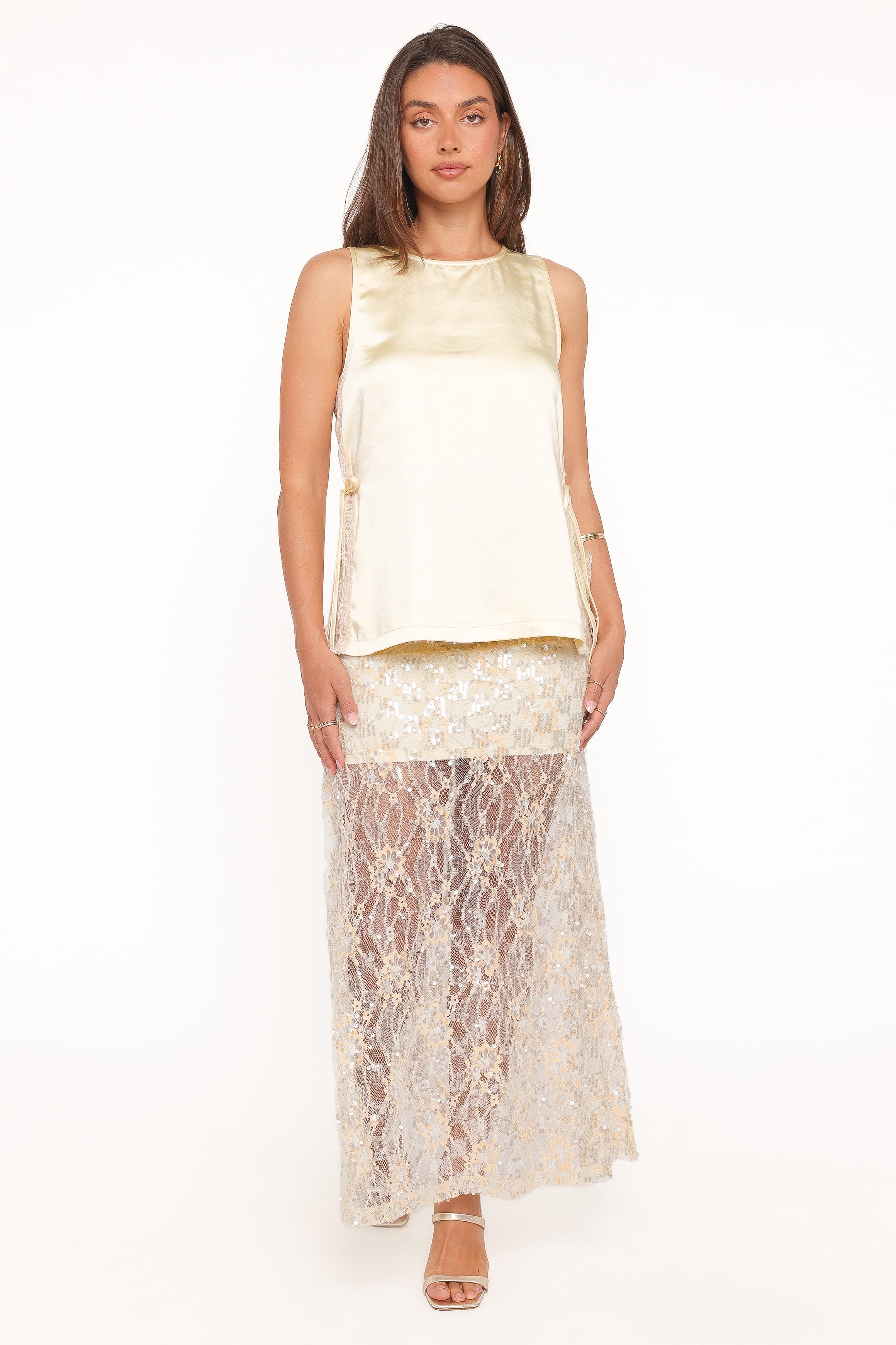 TOPS Coleman Side Slit Top - Butter Yellow