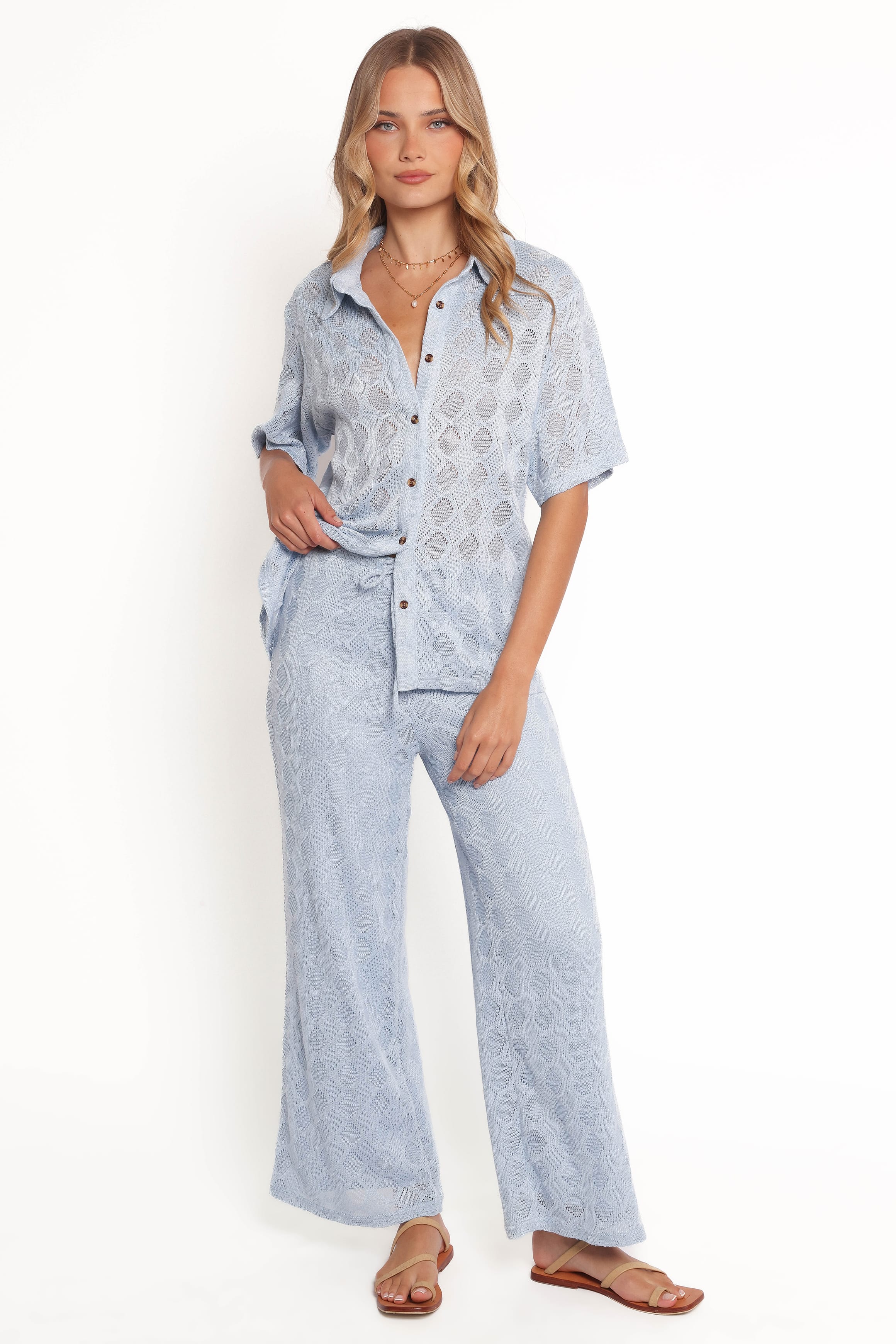 TOPS Cora Knit Shirt - Blue