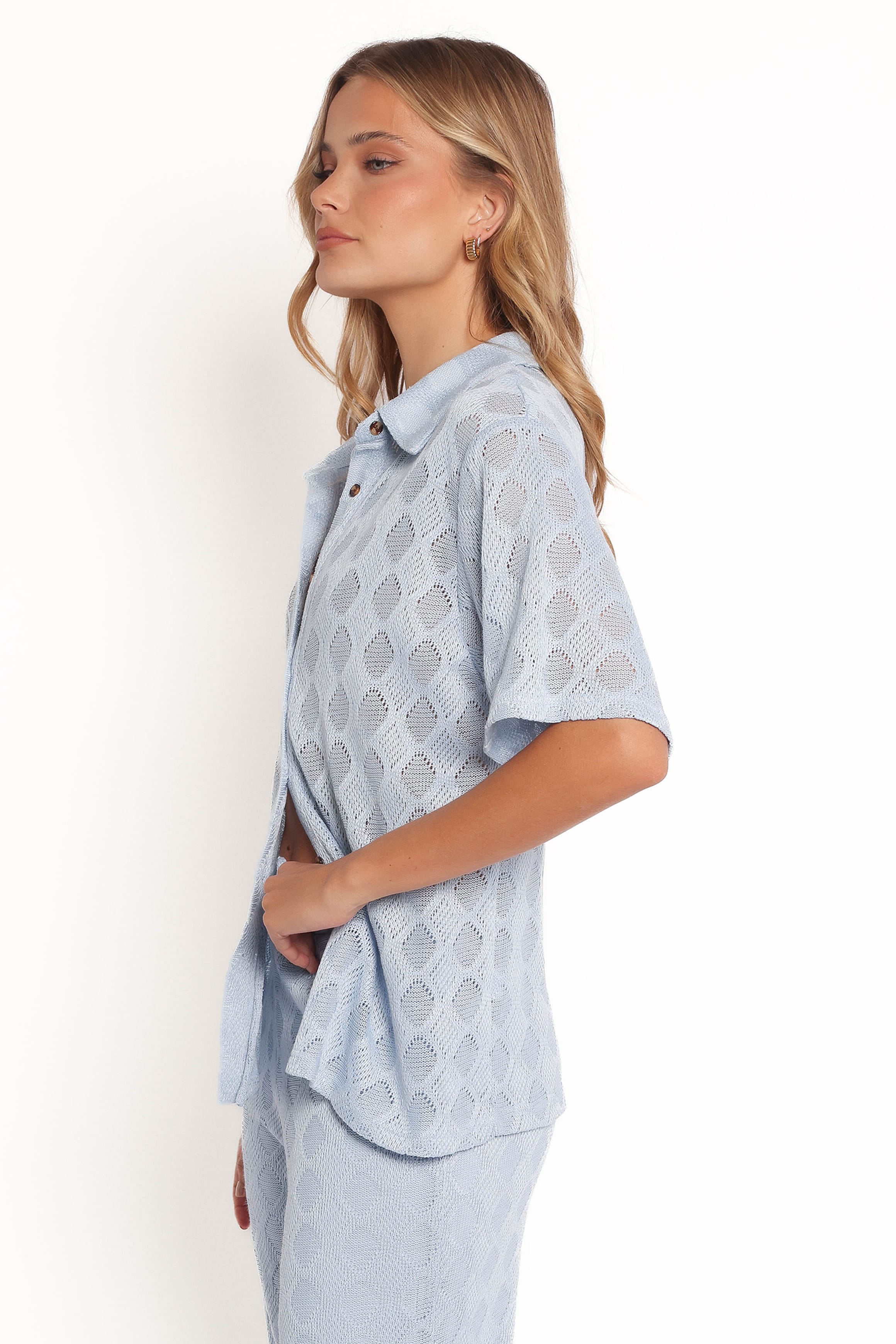 TOPS Cora Knit Shirt - Blue