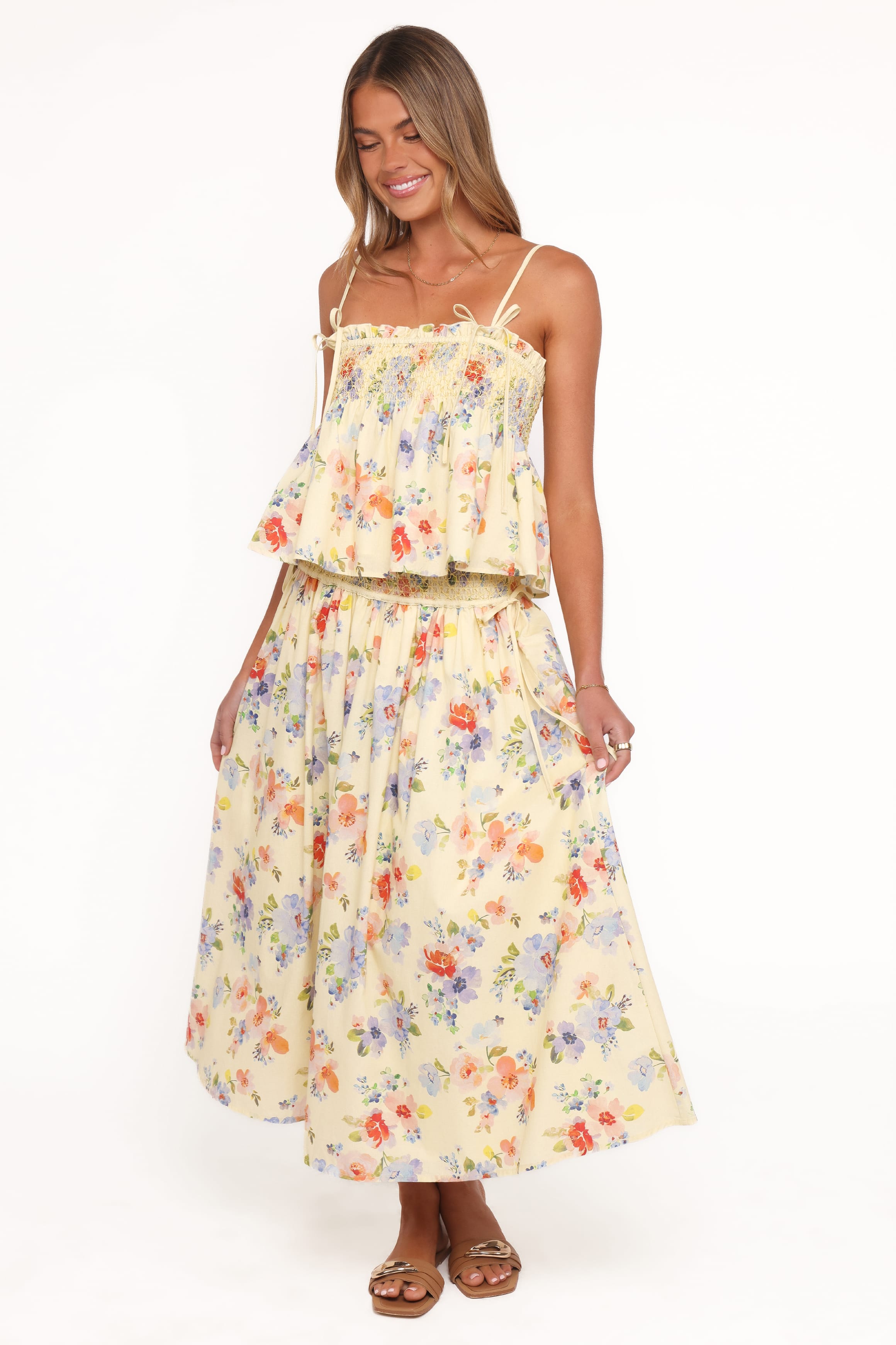 TOPS Cosima Baby Doll Top - Yellow Floral