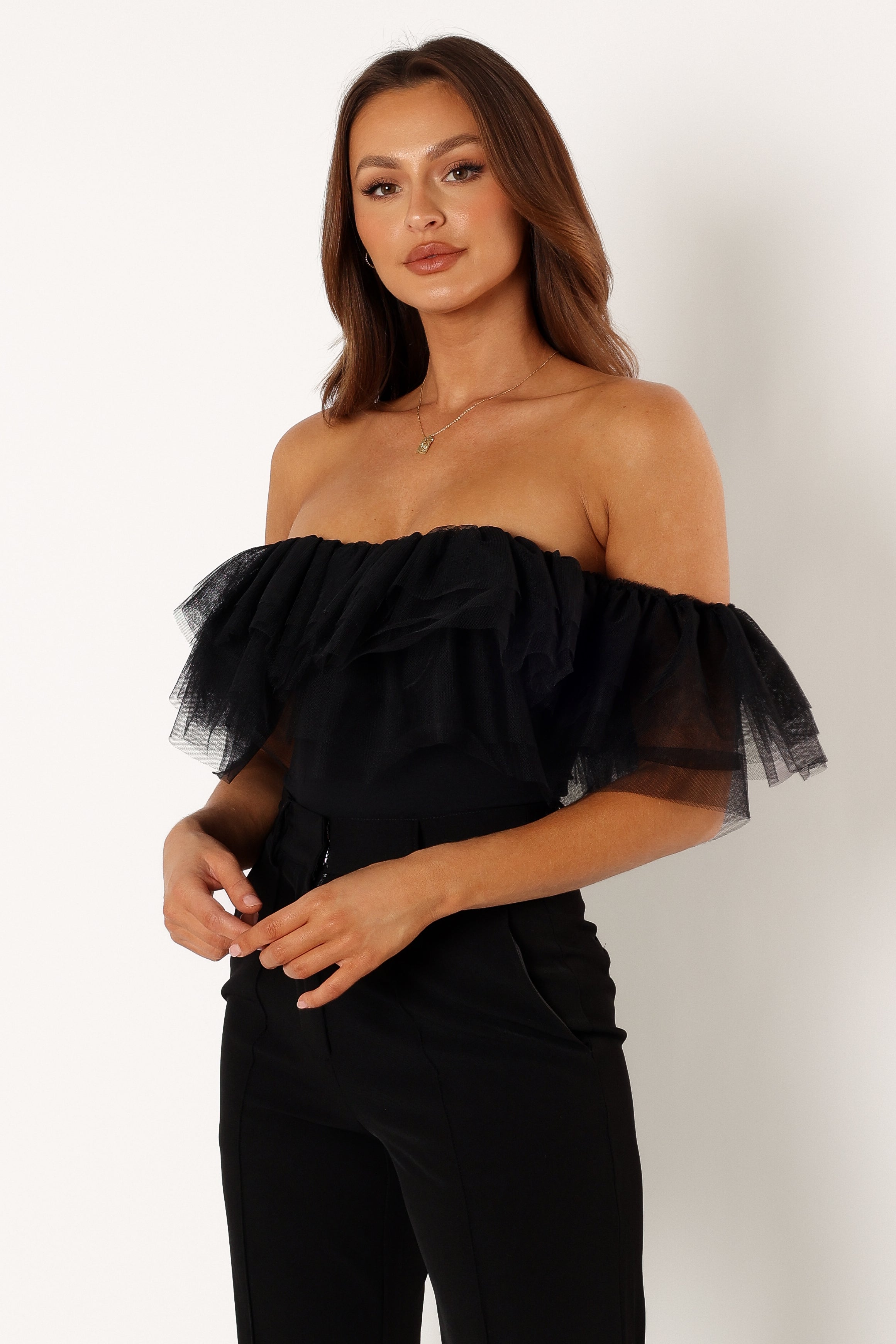 TOPS @Dae Off Shoulder Bodysuit - Black