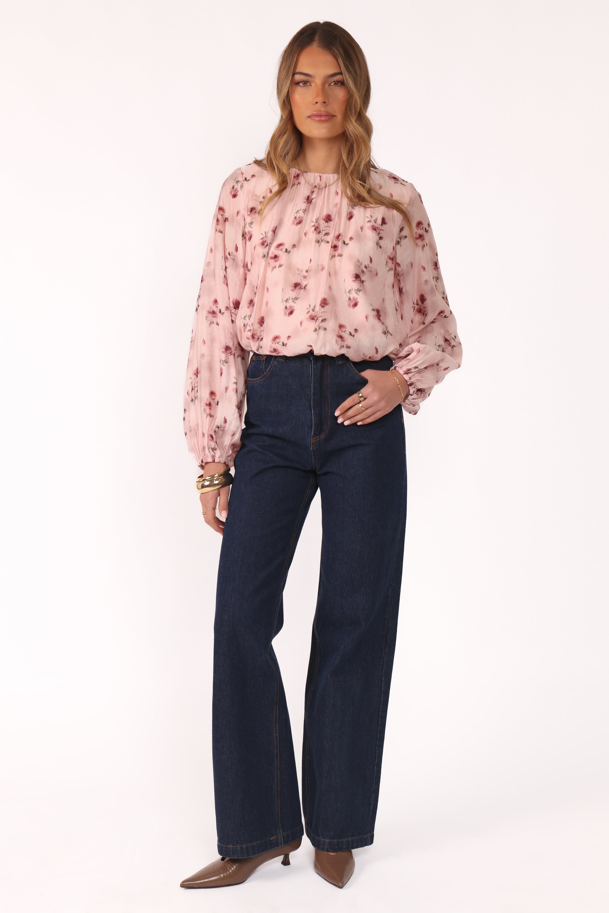 TOPS Dallas Long Sleeve Top - Pink Rose