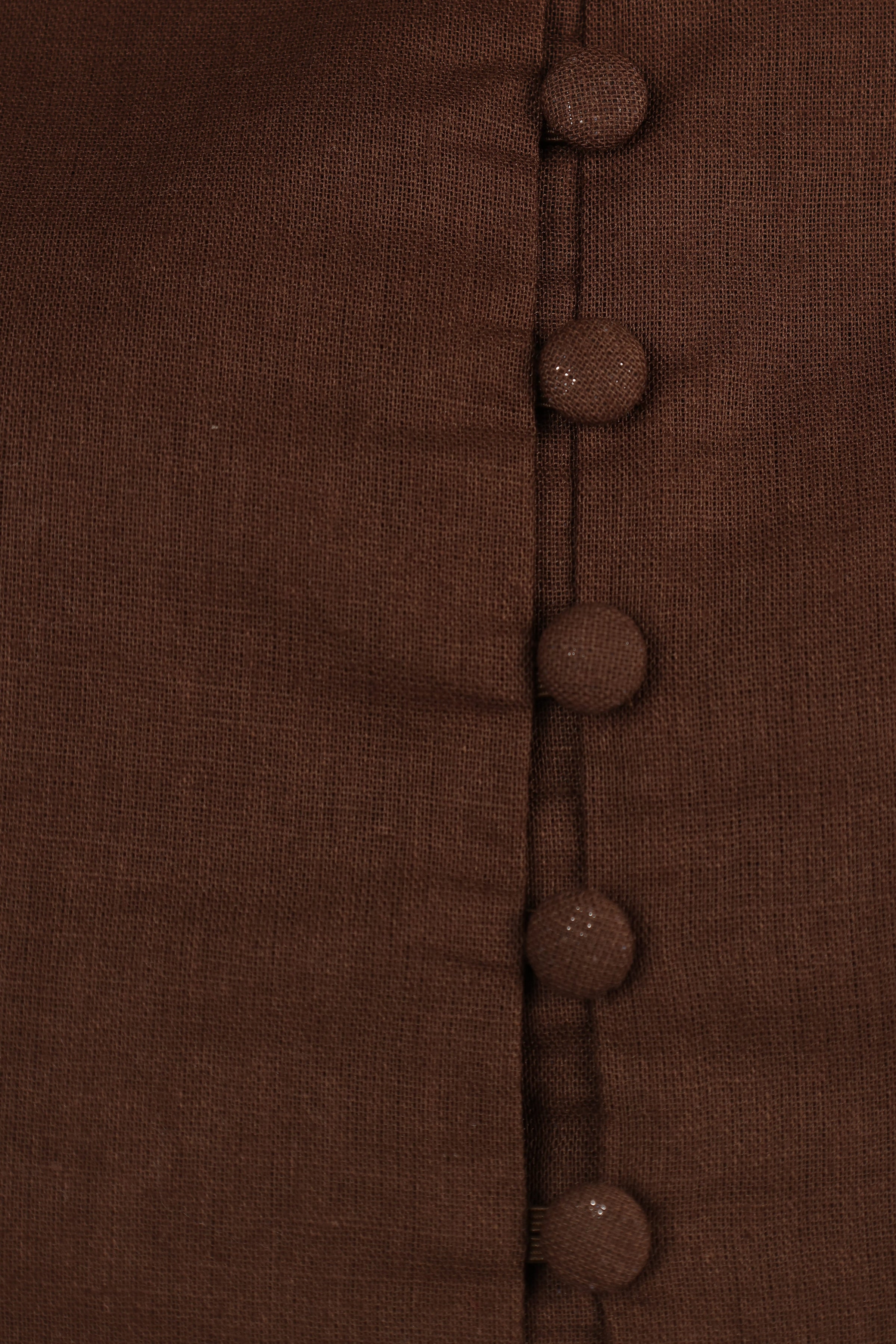 TOPS Daniella Linen Vest - Chocolate Brown